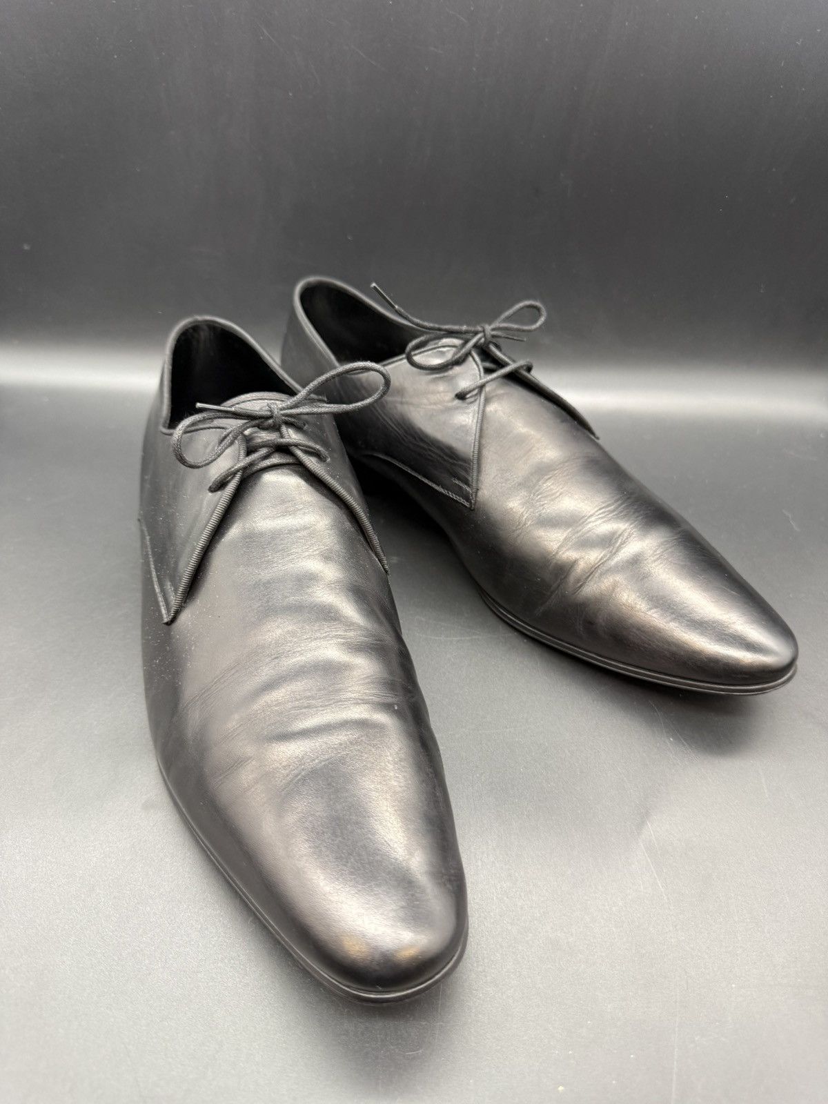 Saint Laurent Paris SAINT LAURENT PARIS — Black Leather Derby | EU 44.5 Size US 11.5 / EU 44-45 - 1 Thumbnail
