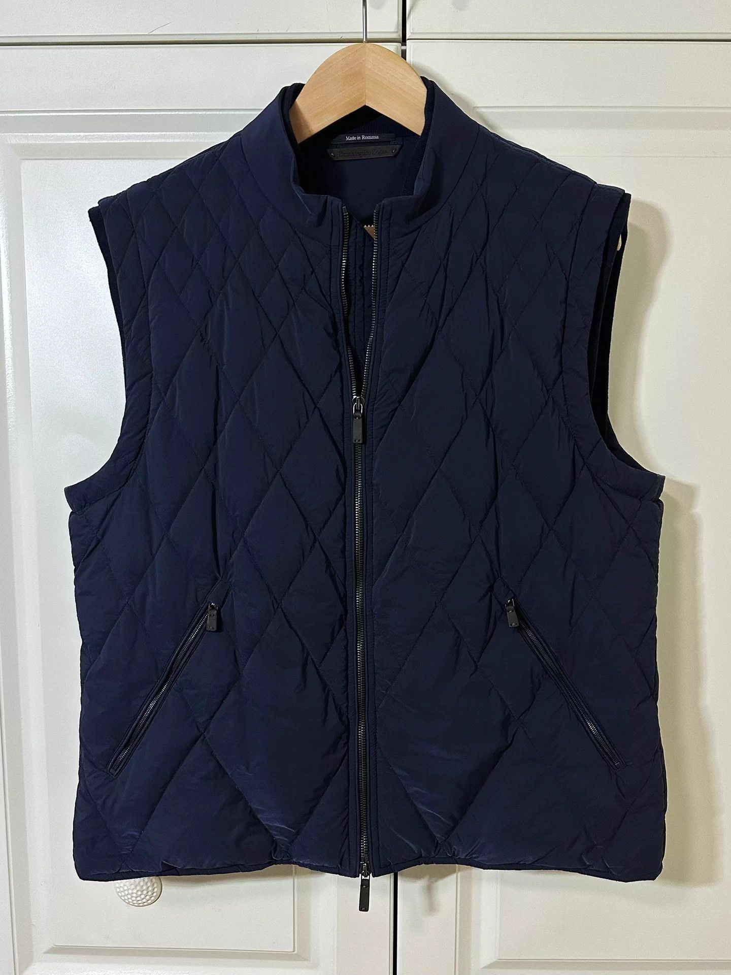 Ermenegildo Zegna Zegna Main Line Navy Wool/Goose Down Down Vest 54 Size US L / EU 52-54 / 3 - 1 Thumbnail