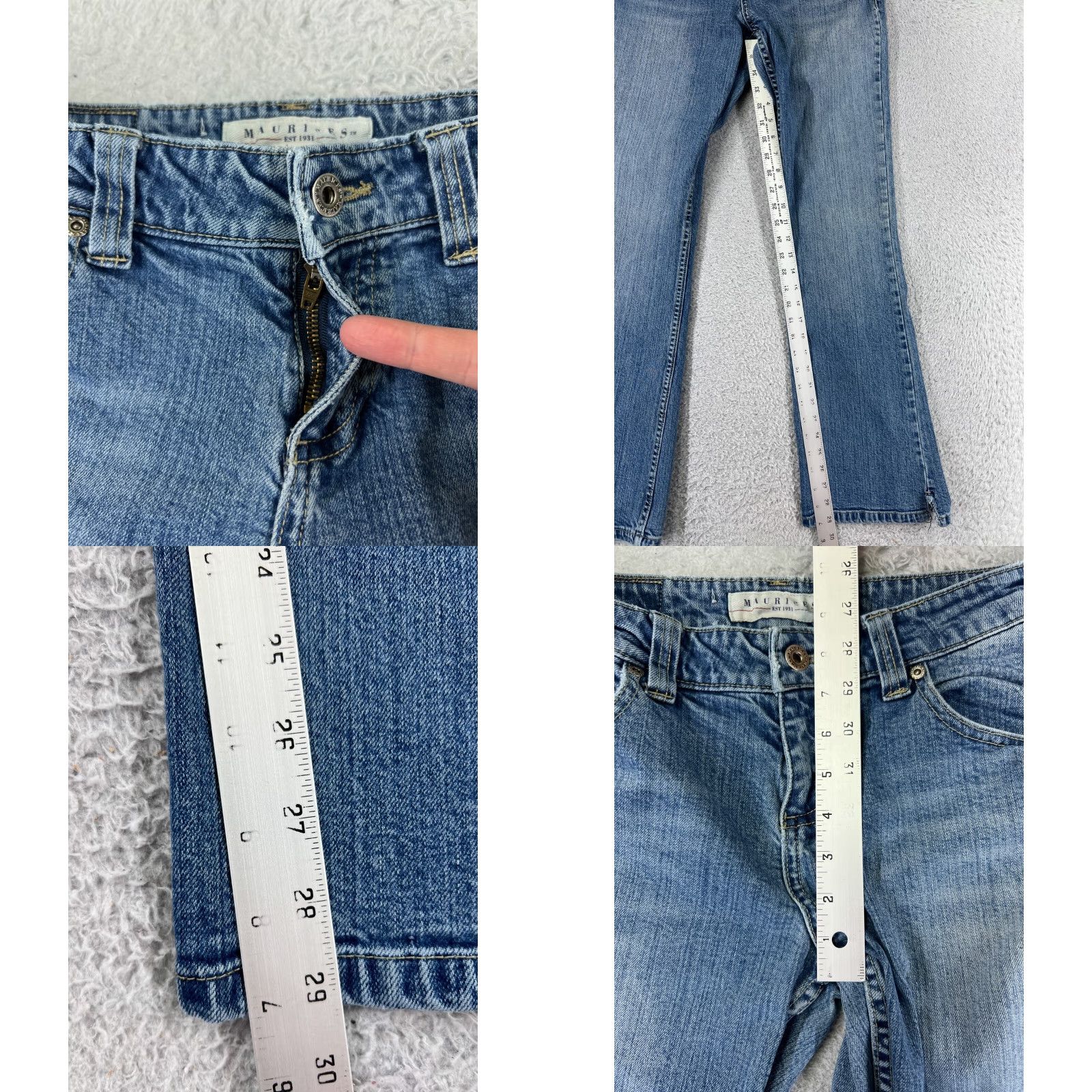 Vintage Maurices Jeans Women 5 Denim Bootcut Mid Rise 26 Blue Cotton 5-Pocket Distressed Stretch Vintage: No Women Size 27" / US 4 / IT 40 - 8 Thumbnail