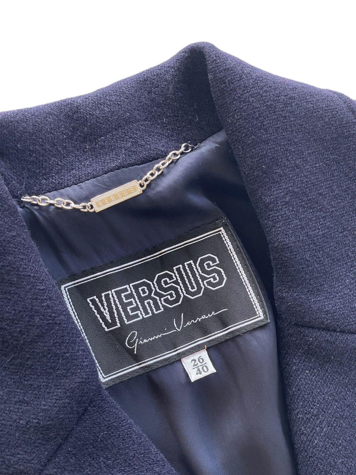 Versus Versace Versus Versace Wool Navy Trench Coat Size S / US 4 / IT 40 - 5 Thumbnail