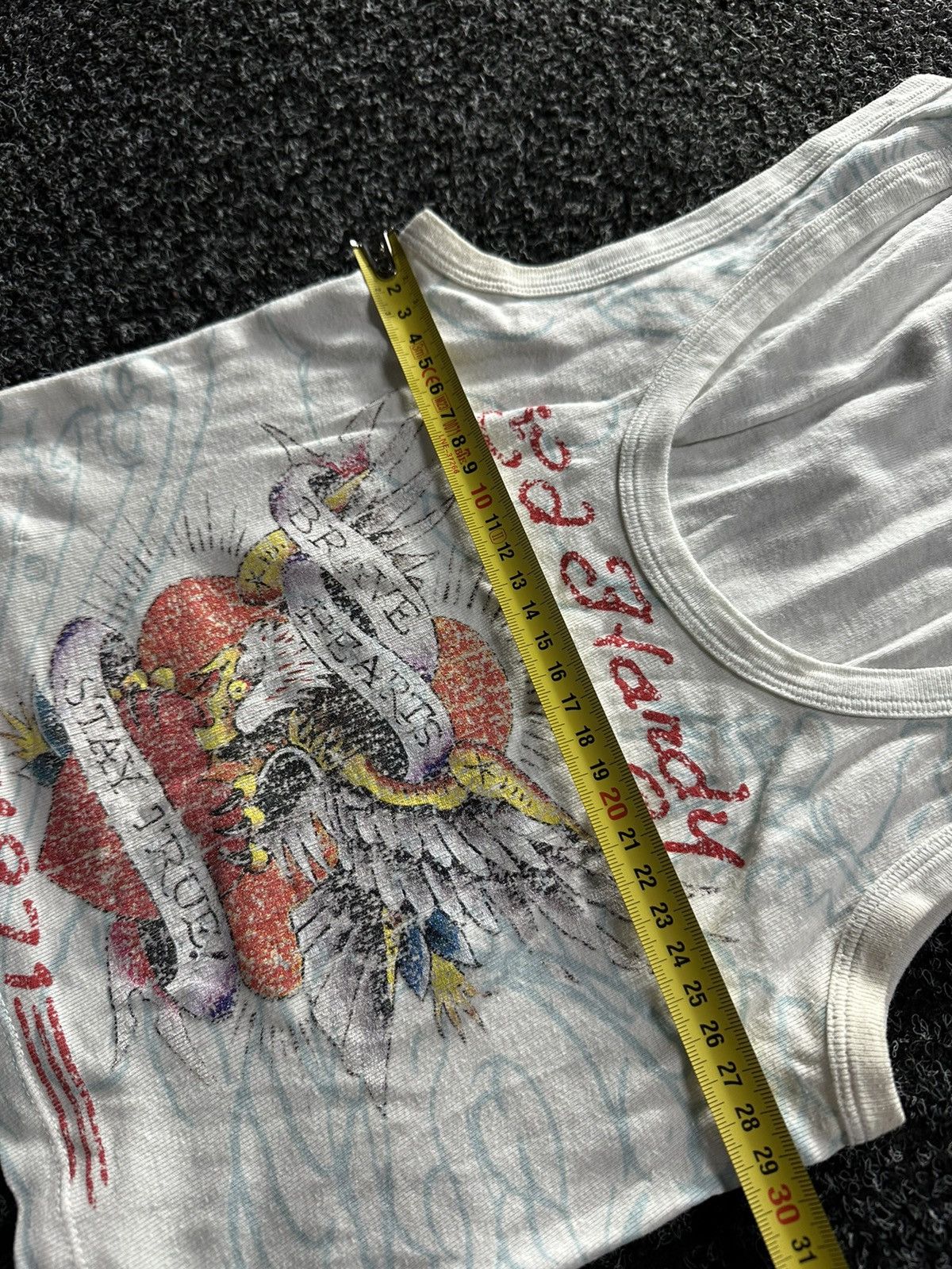Designer × Ed Hardy ❗️Vintage Ed Hardy tiger big True Love Logo Women Tee Size XS / US 0-2 / IT 36-38 - 3 Thumbnail