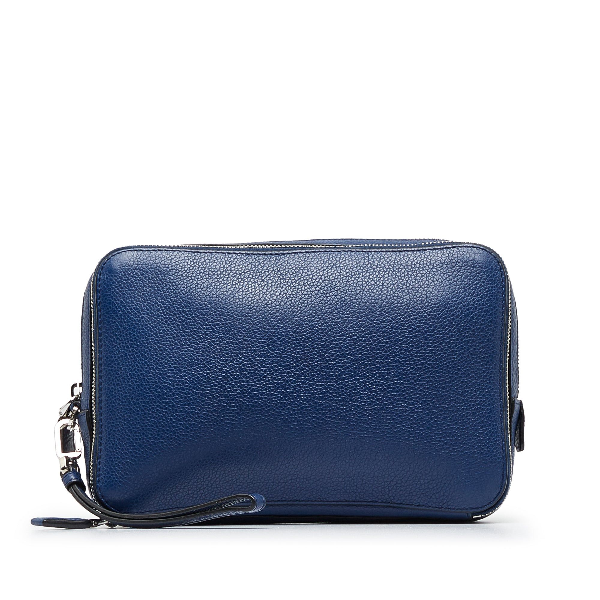 Prada Prada Vitello Daino Clutch Bag Blue Size ONE SIZE - 1 Thumbnail