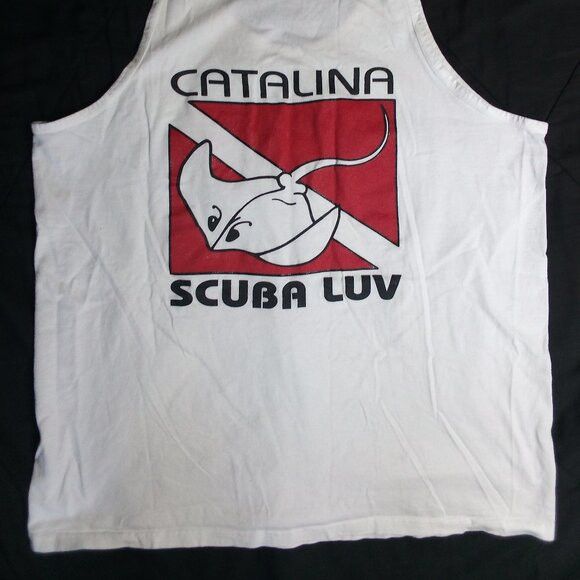 Anvil Vintage Scuba Luv Catalina Manta Ray Tank Top Shirt Size US XL / EU 56 / 4 - 6 Thumbnail