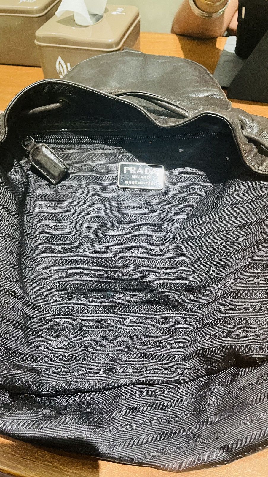Prada × Vintage Prada Backpack Leather in Chain Strap Size ONE SIZE - 17 Thumbnail