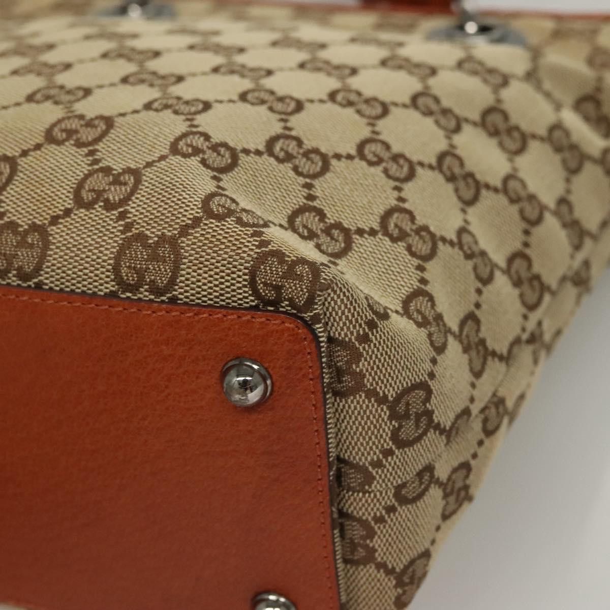 Gucci GUCCI GG Canvas Tote Bag Beige Silver Size ONE SIZE - 13 Thumbnail