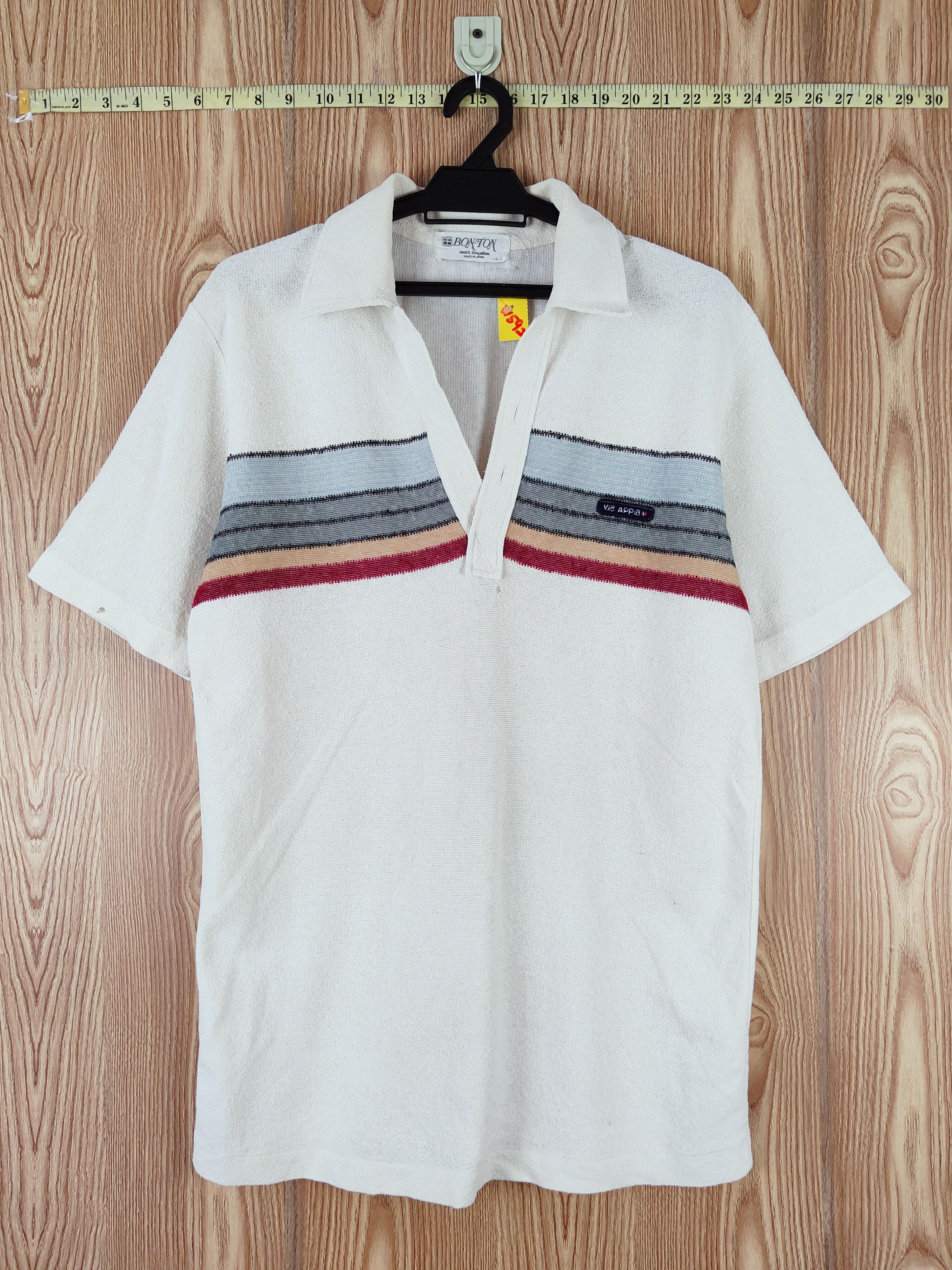 Japanese Brand × Vintage Bon-ton made in japan vintage White Polo #W592 Size US L / EU 52-54 / 3 - 1 Thumbnail