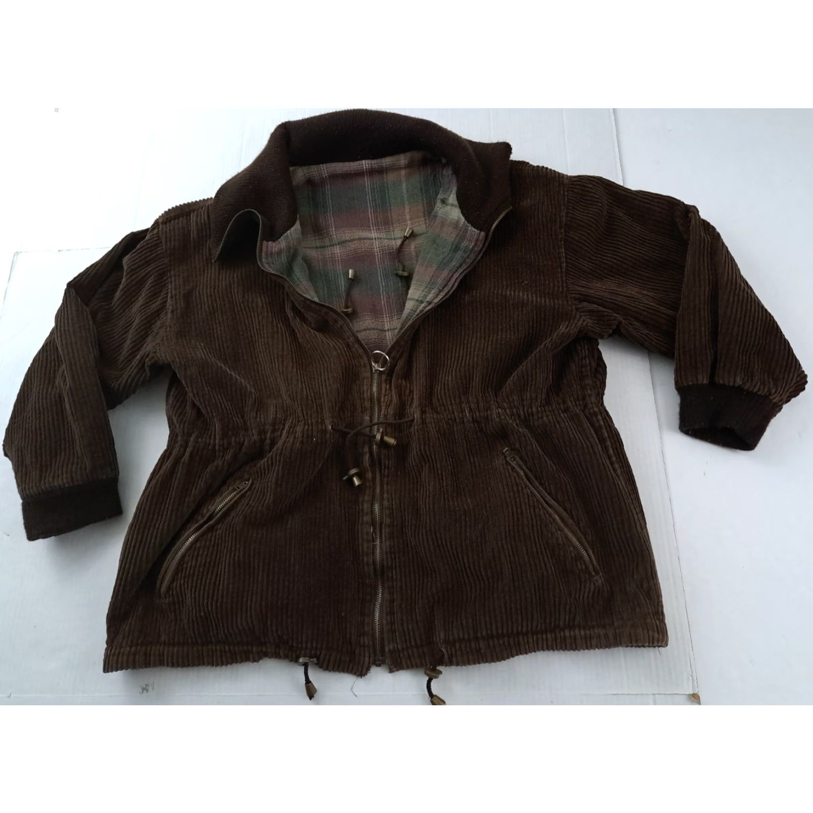 Vintage VINTAGE Corduroy Plaid Lined Brown Full Zip Jacket 2XL Parka Jacket Cotton Corduroy Unisex Adults Winter Fall Size US XXL / EU 58 / 5 - 3 Thumbnail