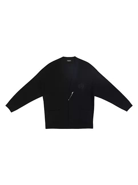 image of Balenciaga O1Mt1Gz0524 Crest Cardigan In Black, Men's (Size Small)