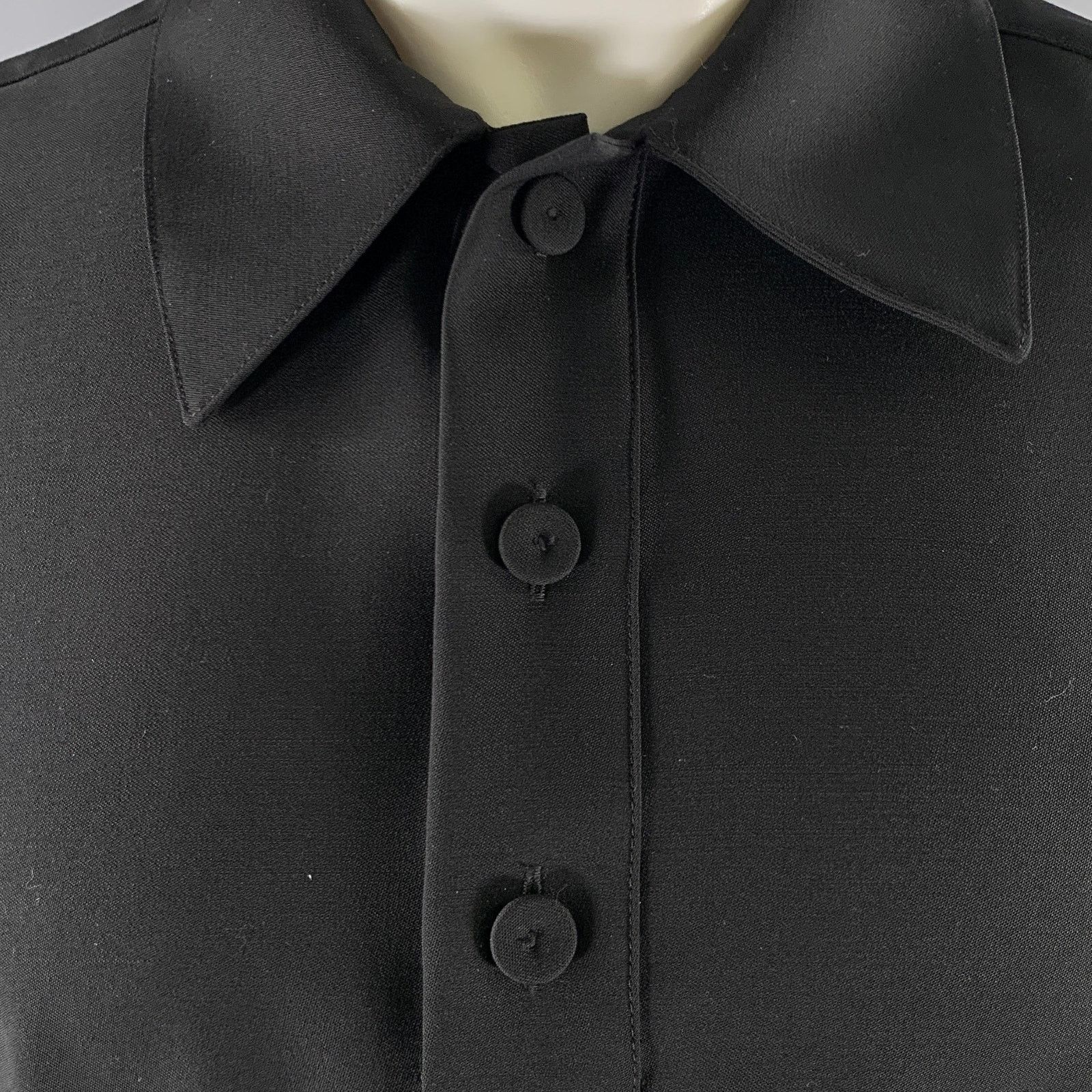 Jil Sander JIL SANDER Size M Black Wool Popover Short-Sleeve Shirt Size US M / EU 48-50 / 2 - 4 Thumbnail