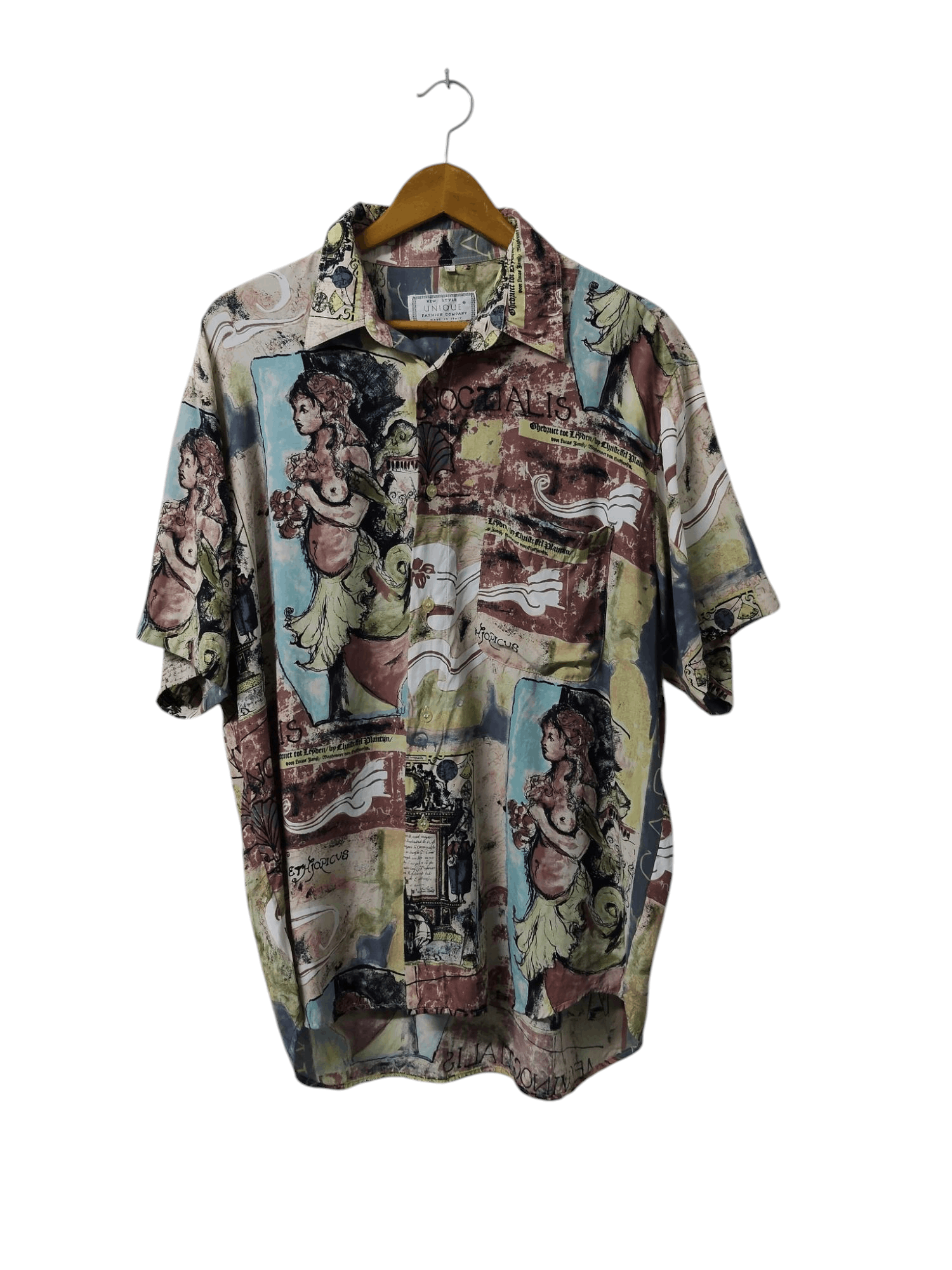 Vintage vintage unique crazy shirt rayon fullprint made in italy Size US L / EU 52-54 / 3 - 1 Thumbnail