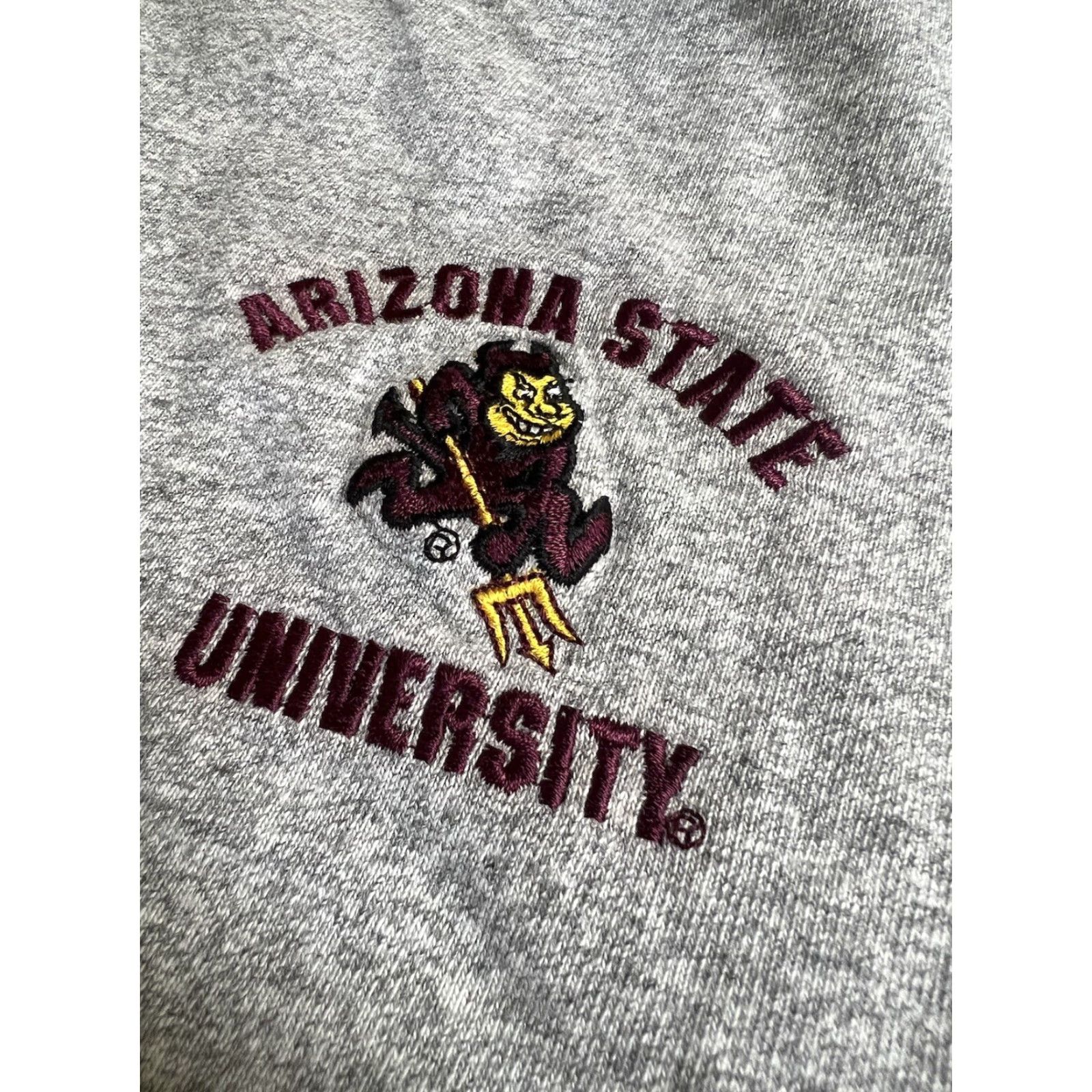 Vintage VINTAGE Cotton Exchange Arizona State Large T-shirt Gray Crew Neck Short Sleeve Embroidered Men Regular Stains 90s School Size US L / EU 52-54 / 3 - 6 Thumbnail