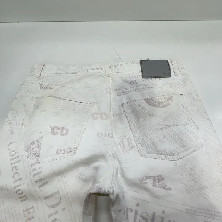Dior Dior Dior White Graphic Print Jeans 0079-2507 Size US 31 - 5 Thumbnail