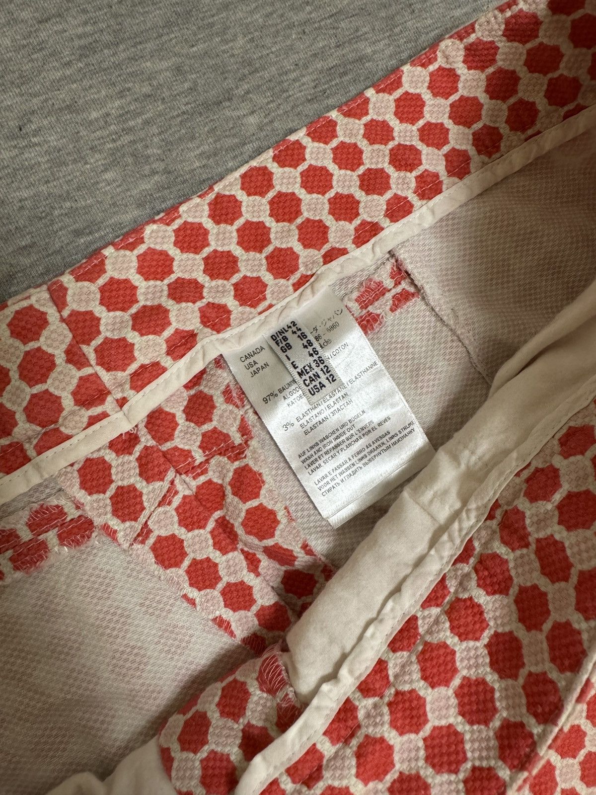 Laurel Laurel Red Geometric Pattern Pants Vintage Designer Trousers Size 34" / US 12 / IT 48 - 3 Thumbnail