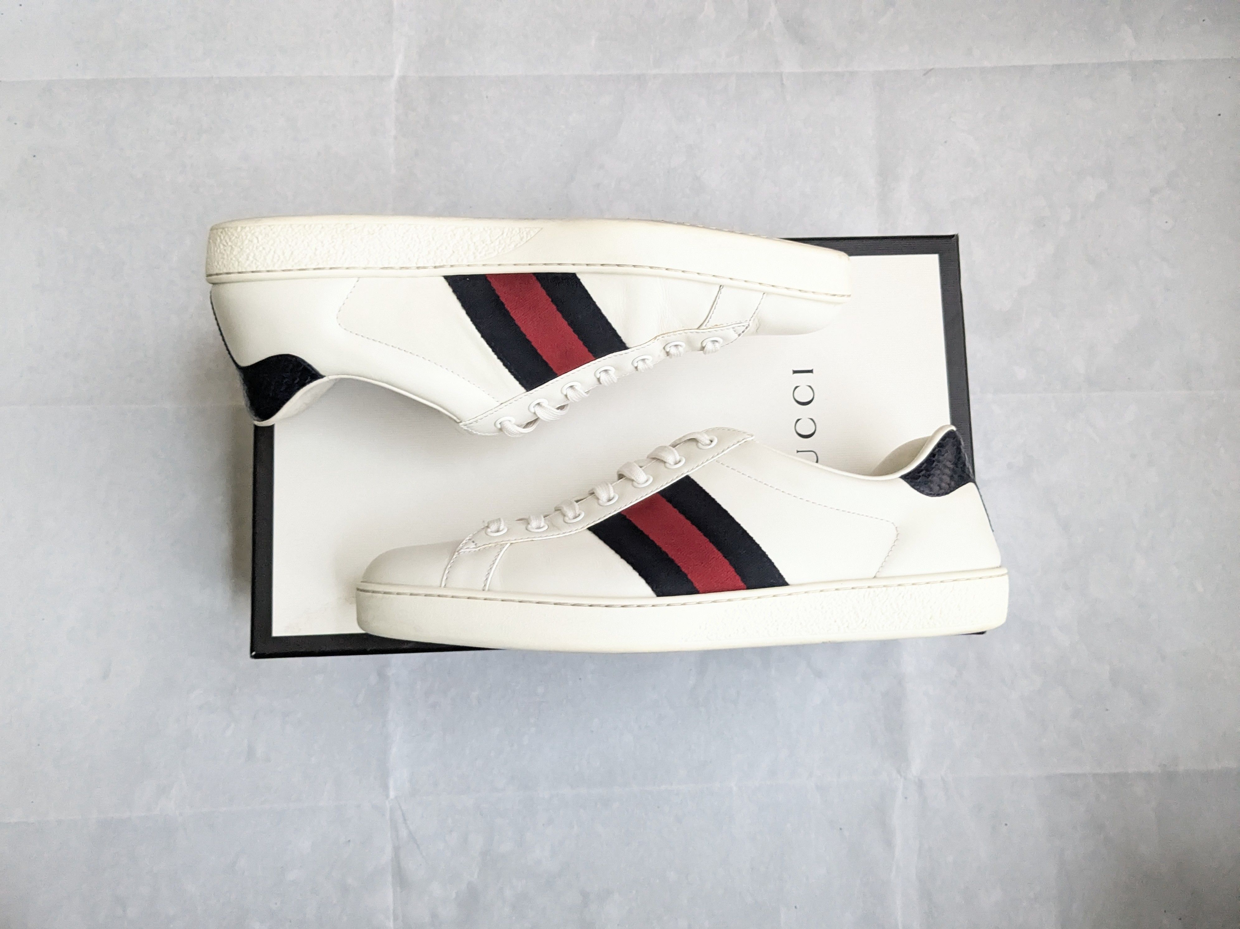 Gucci Gucci Ace Sneakers White 9.5 Low Tops Leather Size US 9.5 / EU 42-43 - 4 Thumbnail
