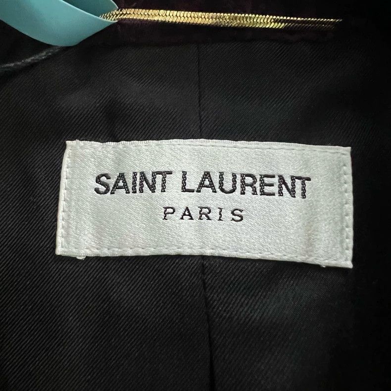 Saint Laurent Paris Saint Laurent Paris Saint Laurent Burgundy Velvet Blazer J Size US XS / EU 42 / 0 - 5 Thumbnail
