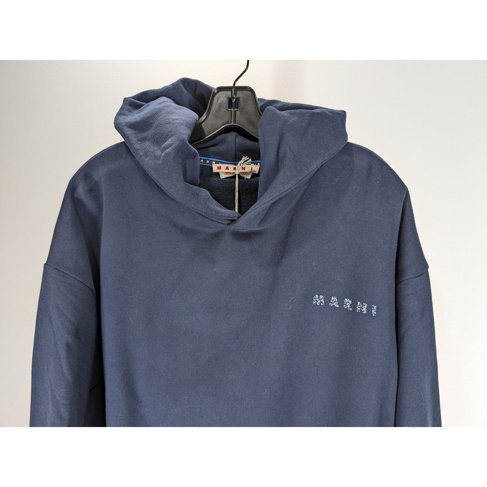 Marni o1rshd1 Floral Logo Loopback Organic Cotton Jersey Hoodie Size US M / EU 48-50 / 2 - 6 Thumbnail