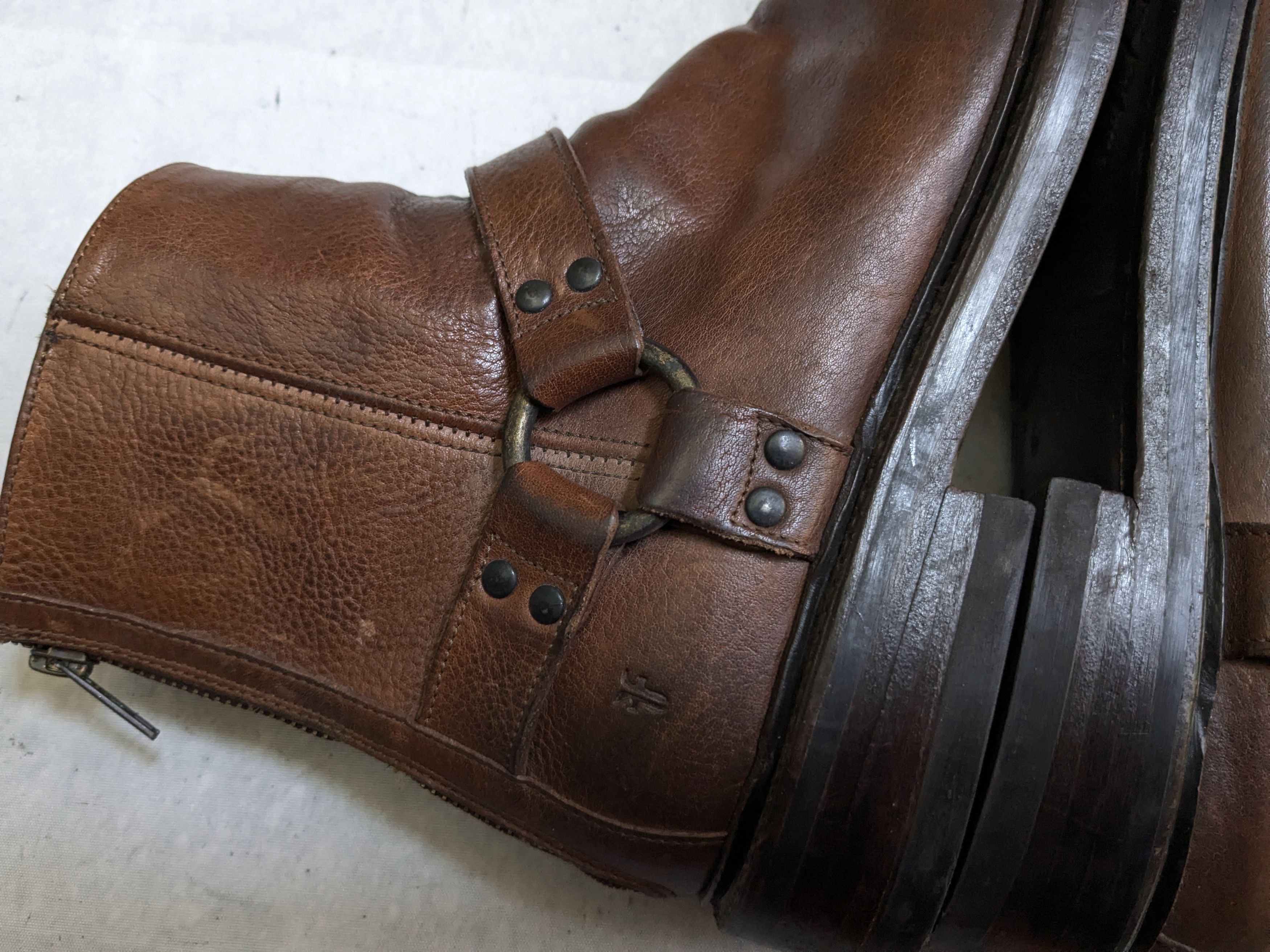 Frye Frye Harness Brown Leather 9 D Leather Buckle Punk Size US 9.5 / EU 42-43 - 11 Thumbnail