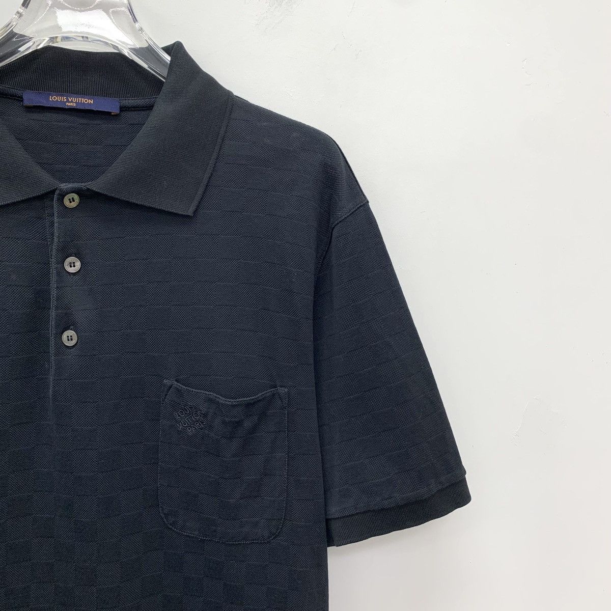 Louis Vuitton Louis Vuitton Black Damier Short Sleeve Polo Shirt K26WX Size US L / EU 52-54 / 3 - 3 Thumbnail