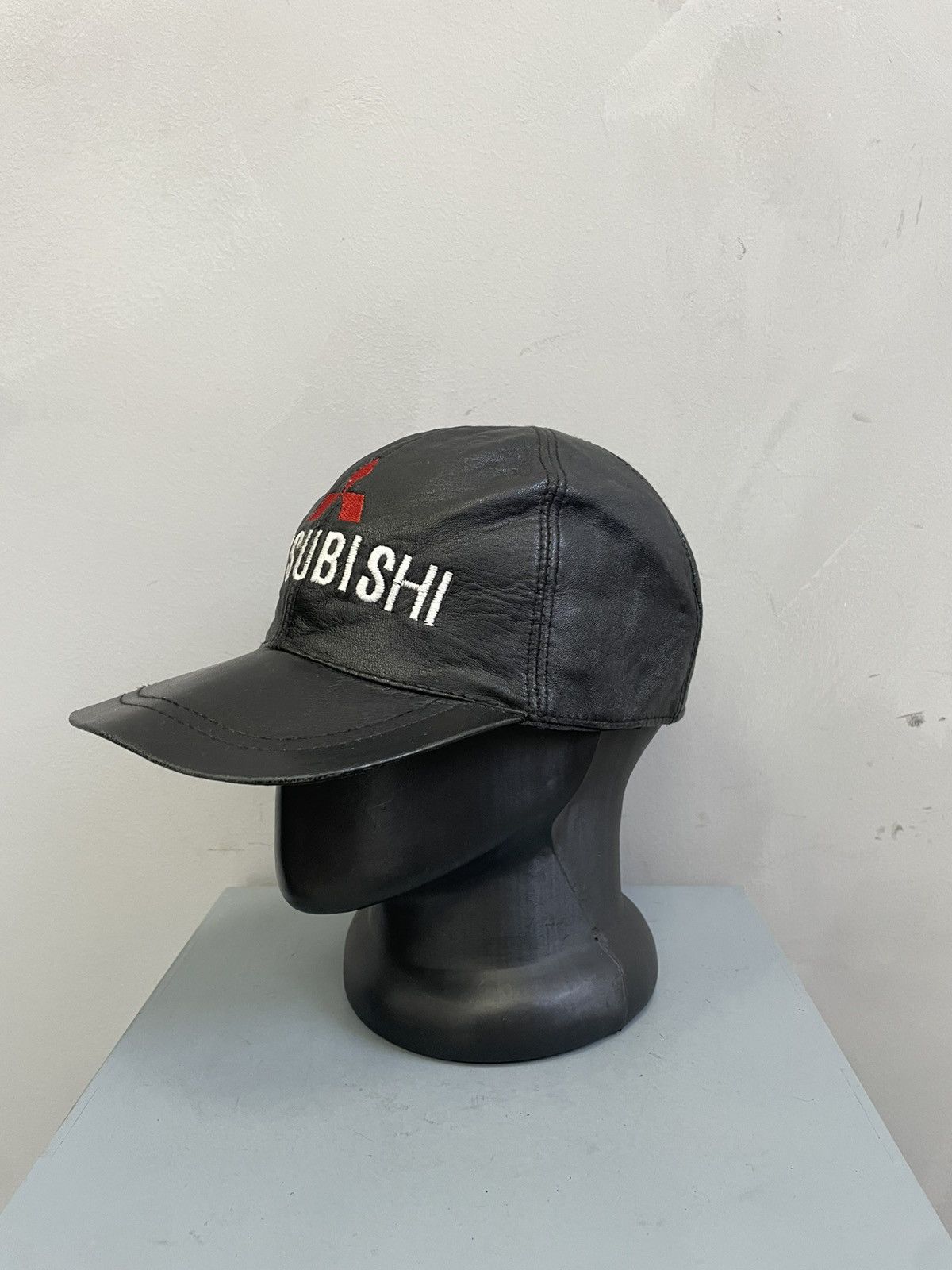 Tribal Streetwear Vintage retro MITsubishi trucker hat cap leather Size ONE SIZE - 5 Thumbnail