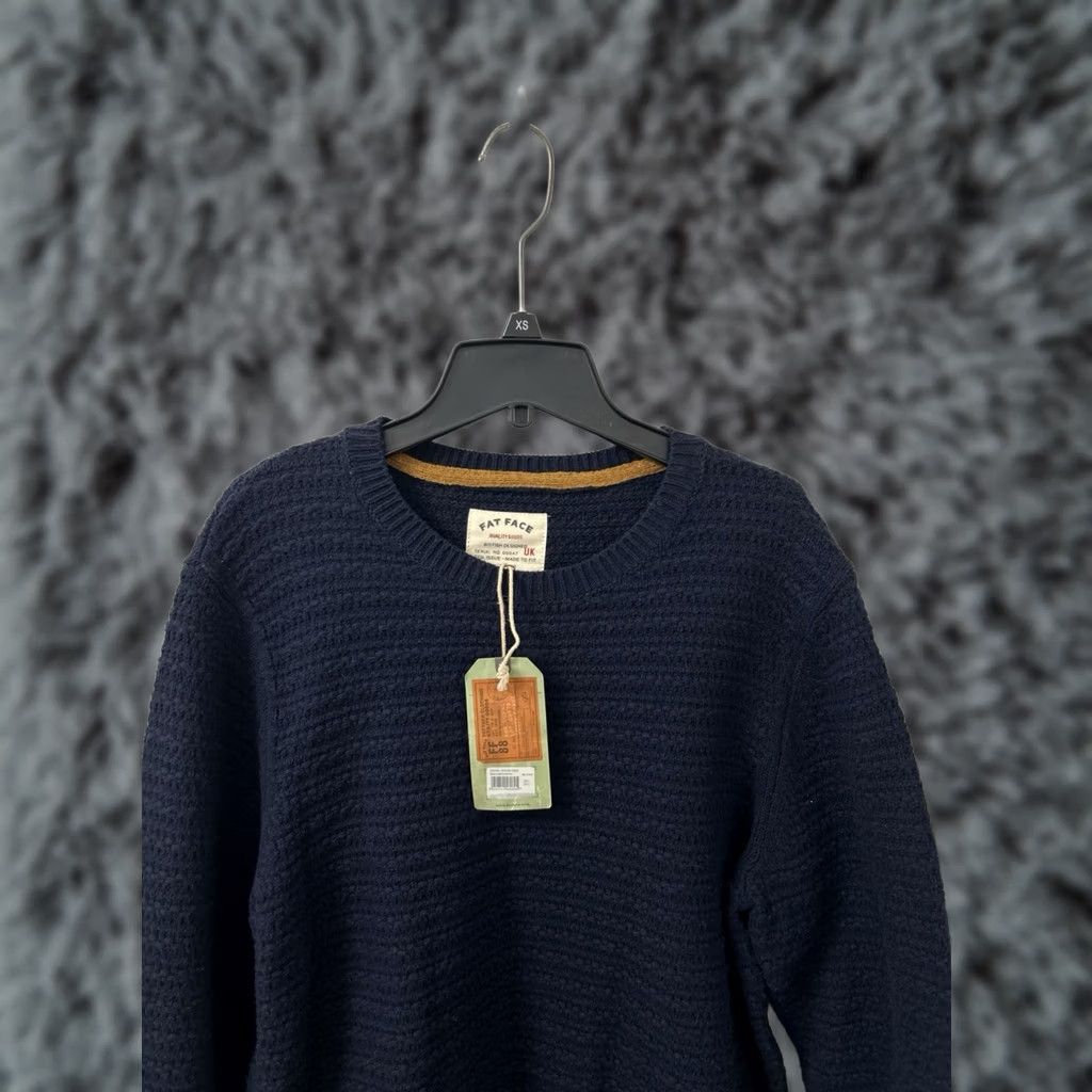 FatFace Fat Face Sweater Mens L Blue Wool Lanihill Texture Crewneck NWT Knit Pullover Casual Vintage: No, Designer Theme Size US L / EU 52-54 / 3 - 1 Thumbnail