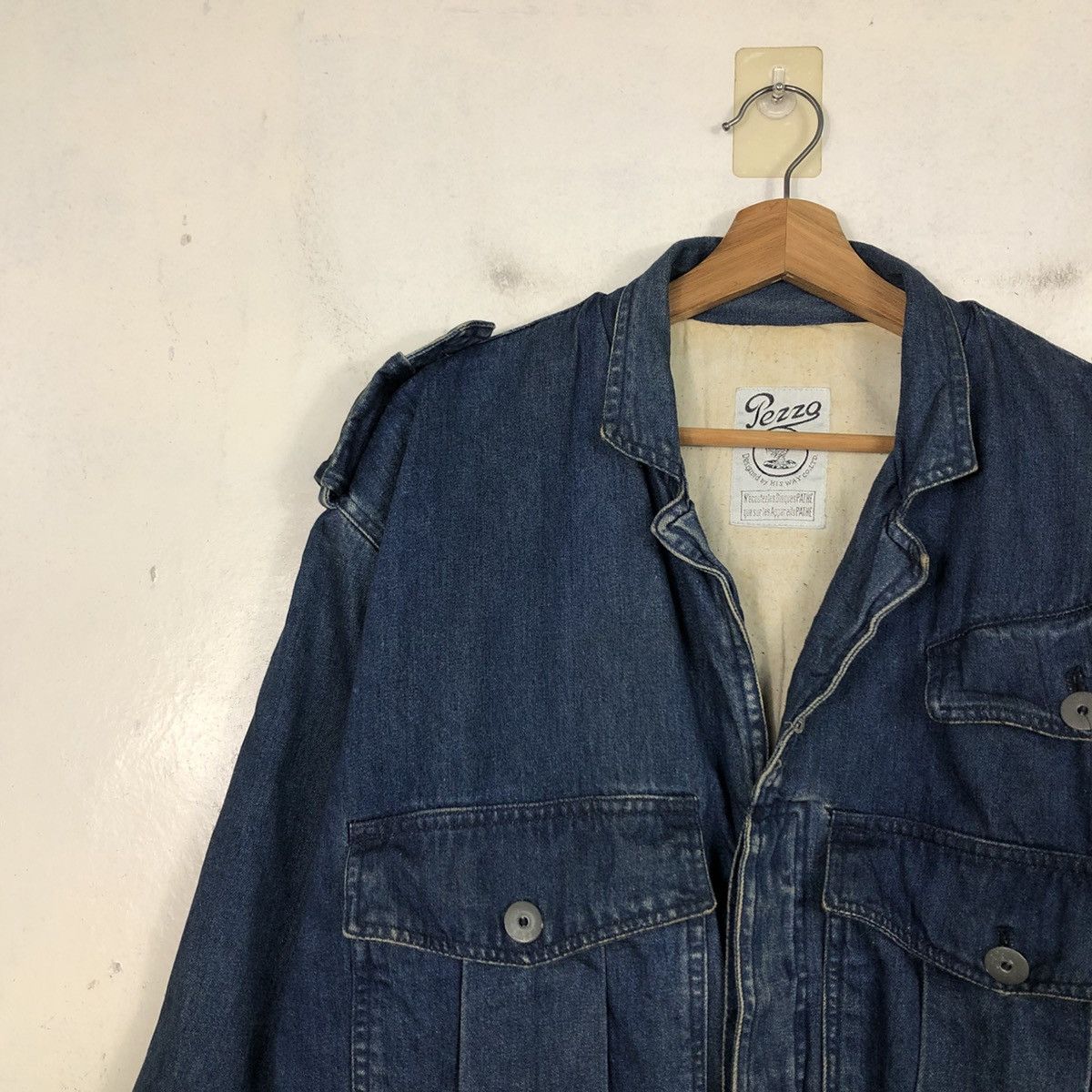 Issey Miyake 📌Vintage Denim Bomber Jacket Pezzo Bondage Blanket Size US M / EU 48-50 / 2 - 9 Thumbnail