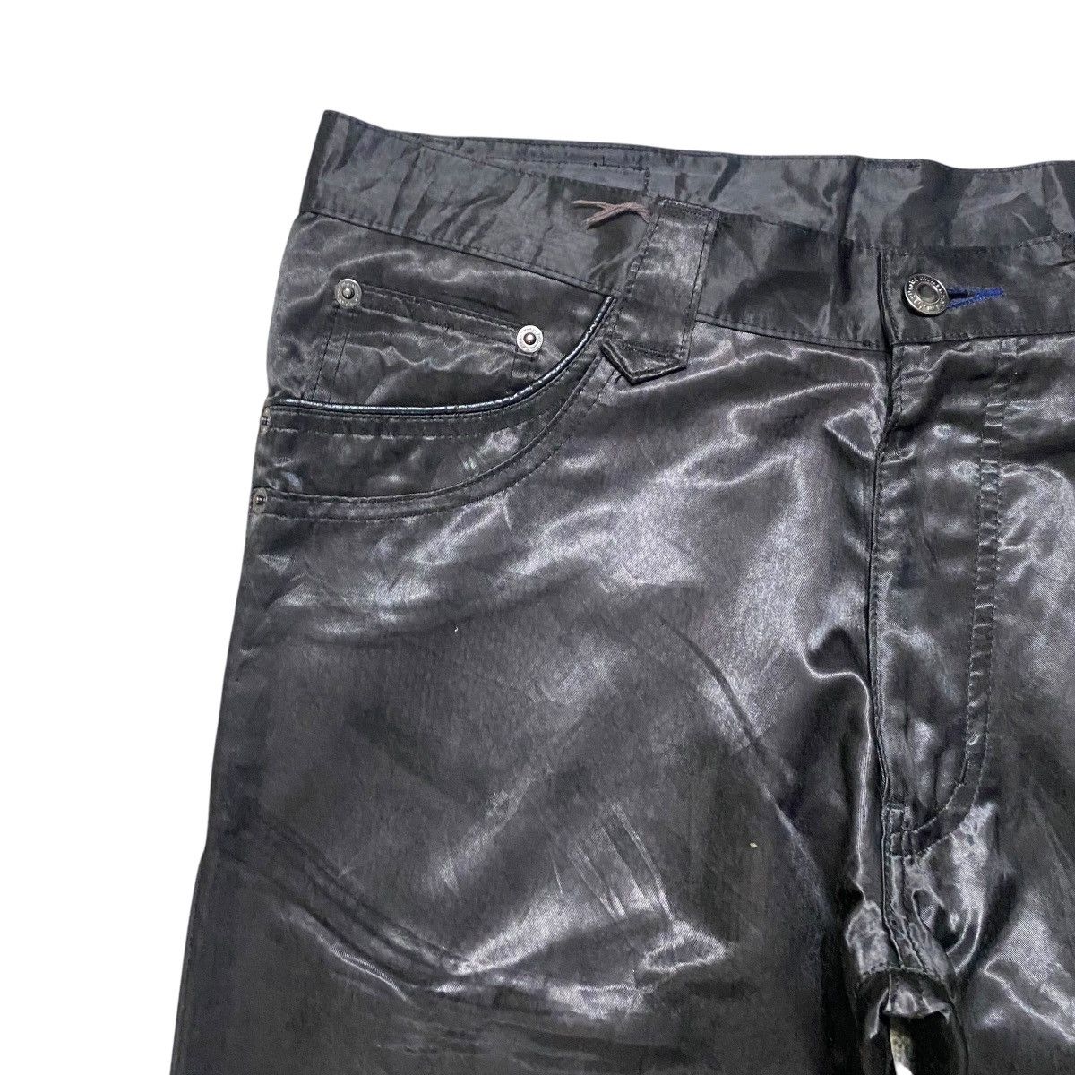 Japanese Brand M.F EDITORIAL Black Snakeskin Wide Leg Pant Size US 31 - 4 Thumbnail