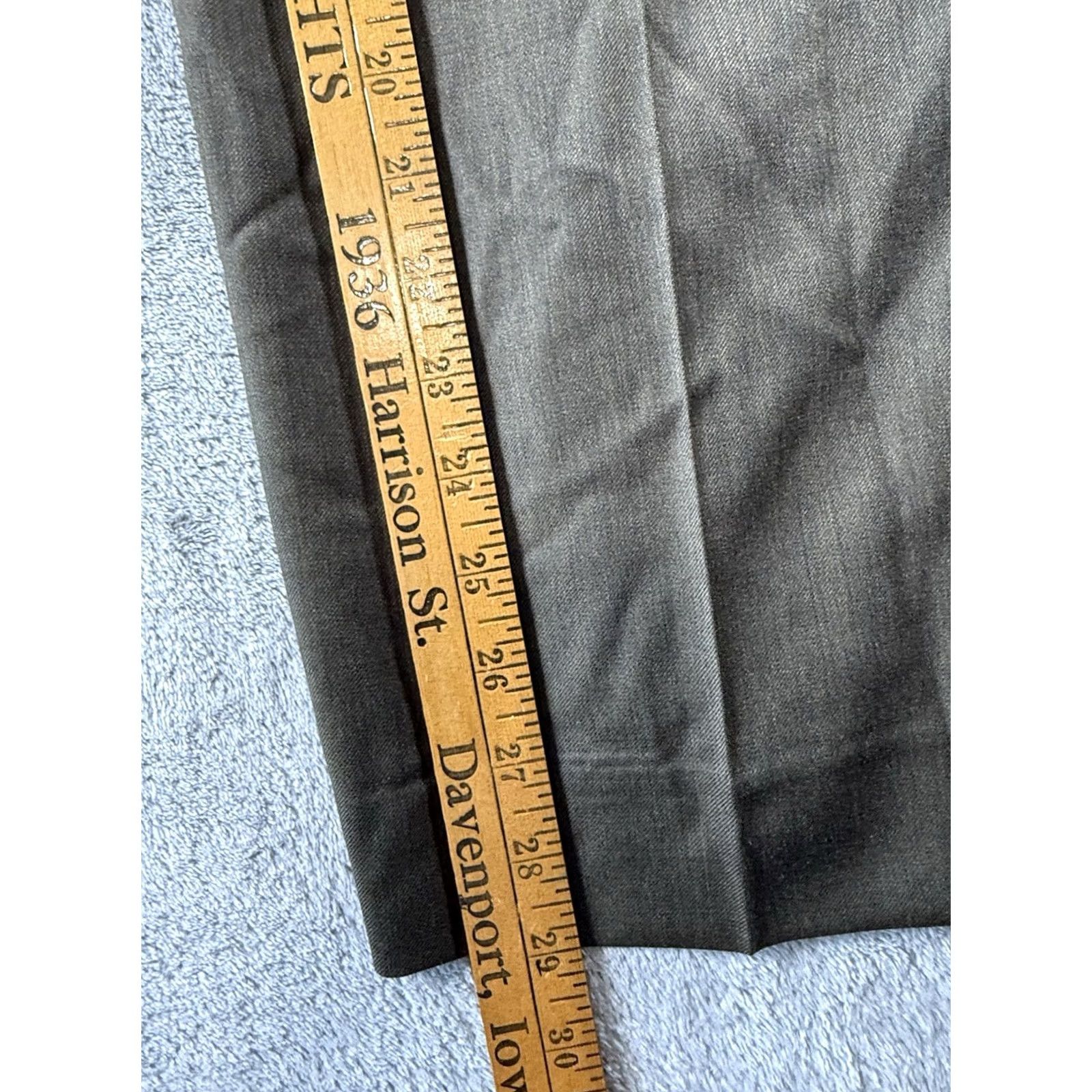 Olive Santorelli Mens Pants 36 Wool Flat Front Solid Brown Dress City Preppy Wedding Office | Regular Rise Straight Size US 36 / EU 52 - 6 Thumbnail