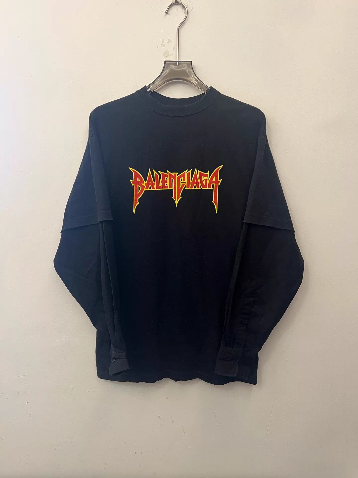 Balenciaga Balenciaga Metallica Flame LS T Black Unisex Size 1 Size US S / EU 44-46 / 1 - 1 Thumbnail
