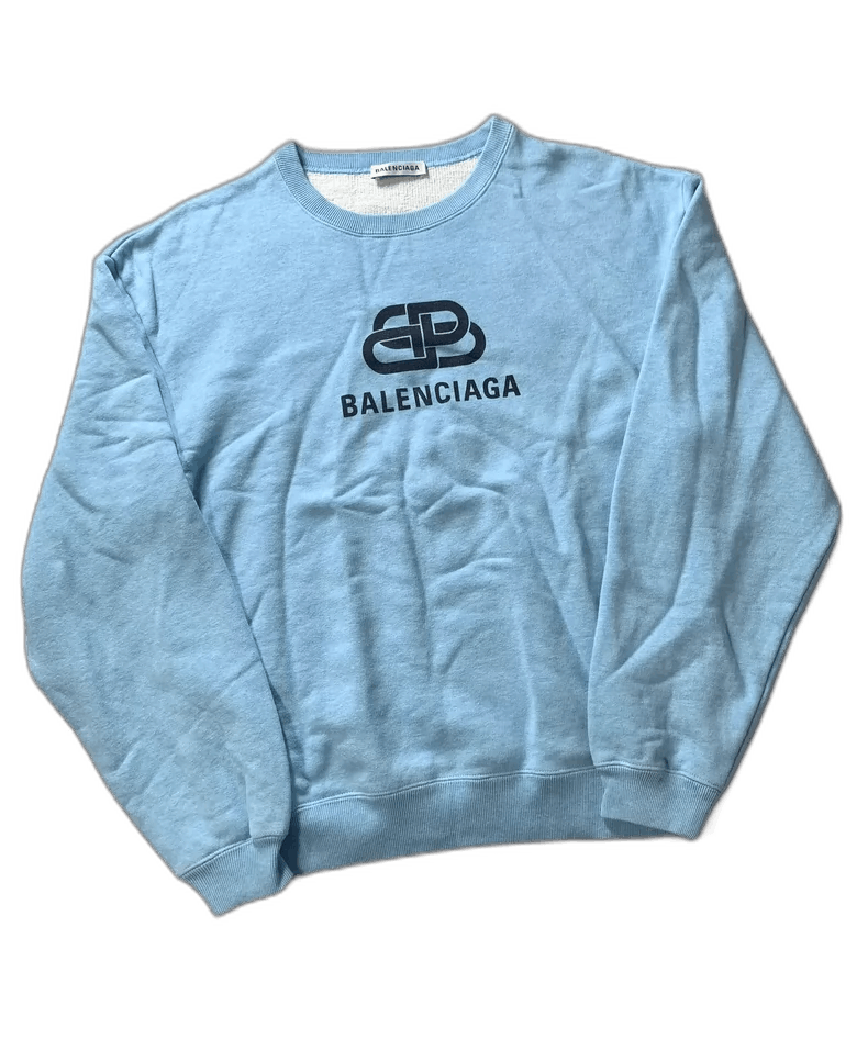 Balenciaga Balenciaga Logo Blue Sweatshirt Size US S / EU 44-46 / 1 - 1 Thumbnail