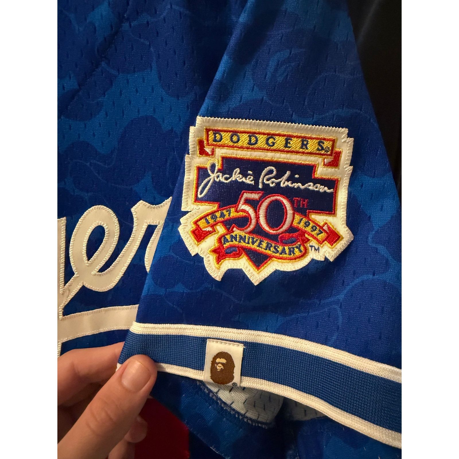 Bape Bape x Mitchell & Ness Dodgers jersey medium Size US M / EU 48-50 / 2 - 3 Thumbnail