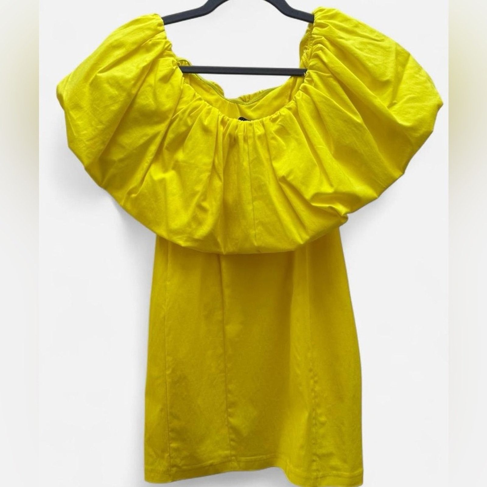 Zara Zara Yellow Ruffle Bodycon Puff Sleeve Mini Dress Size Small Size S / US 4 / IT 40 - 7 Thumbnail