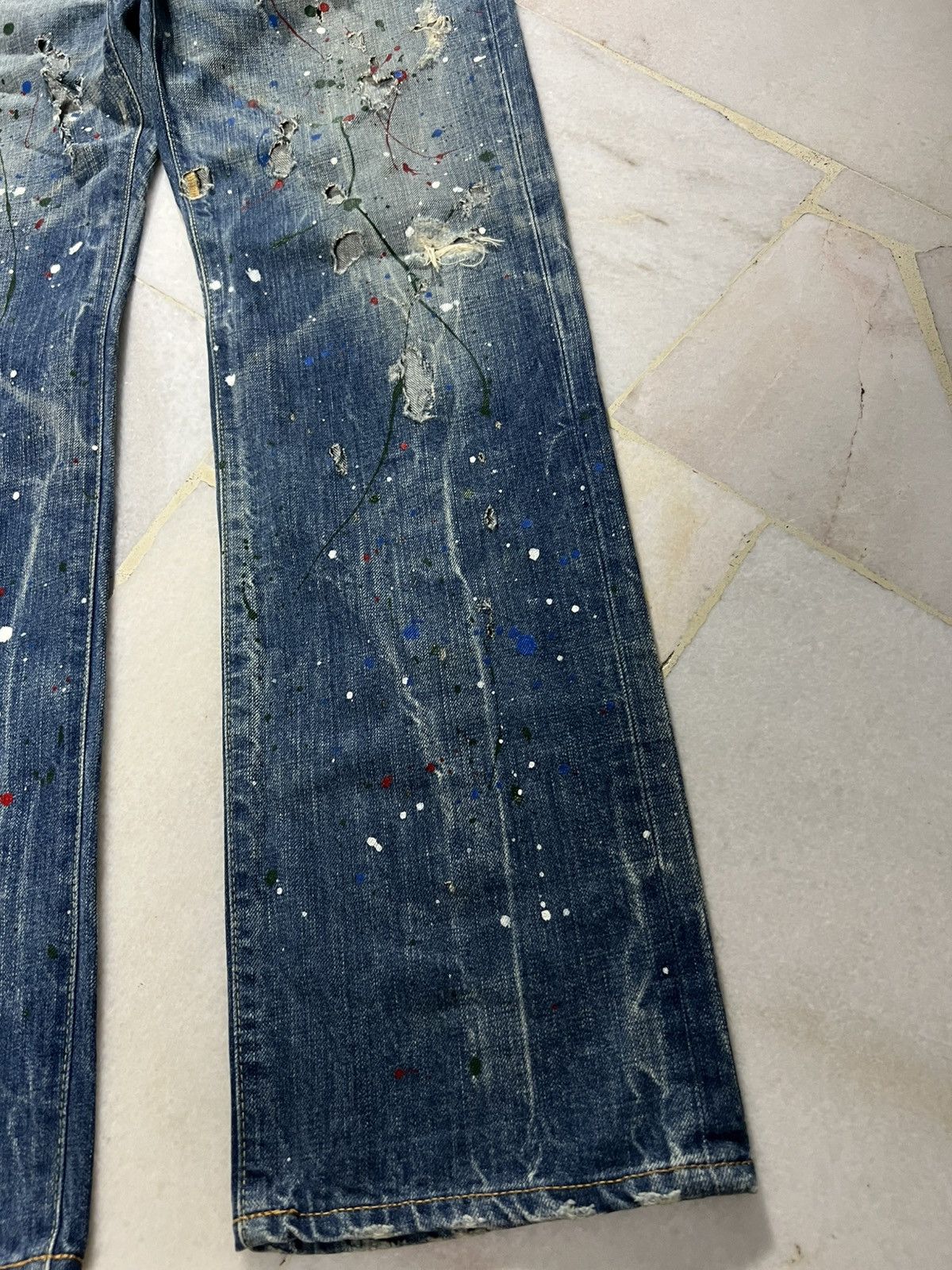 If Six Was Nine × Seditionaries × Sophnet. 💥Rare💥Vintage Sophnet. Painter Ripped Backle Back Jeans Size US 32 / EU 48 - 4 Thumbnail