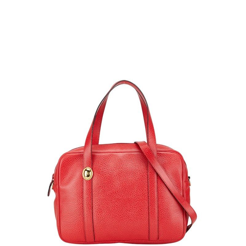Dior Dior Red Leather 2Way Handbag Leather Shoulder Bag, Women's