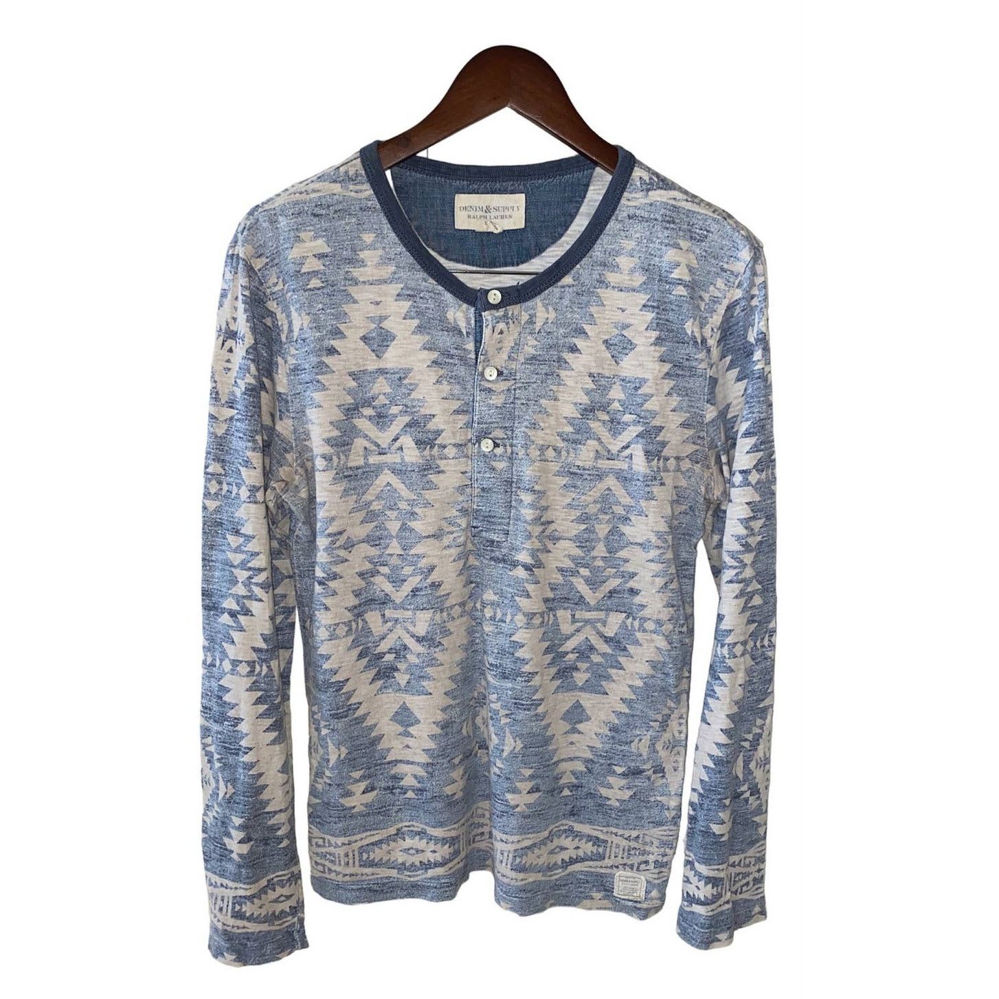 Ralph Lauren Vintage Ralph Lauren Denim & Supply Sweatshirt Tribal Henley Size S / US 4 / IT 40 - 1 Thumbnail