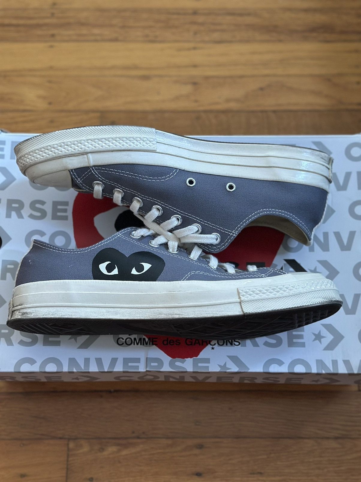 Comme des Garcons × Converse Chuck 70 CDG Ox Steel Gray/Egret/Black Size US 10 / EU 43 - 1 Thumbnail