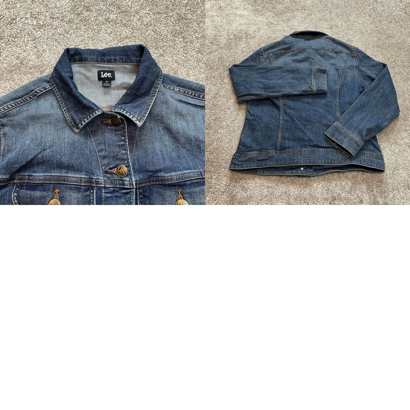 Lee VINTAGE? (No) Lee Denim Jean Jacket Womens Medium Blue Button Up Collared Pockets Dark Wash Size 32" / US 10 / IT 46 - 9 Thumbnail