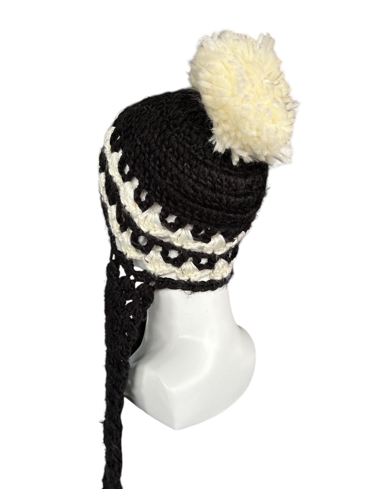 Japanese Brand × Kapital × Vintage Crochet Knitted Handmade hairy Rare Beanie Hats ☠️☠️ Size ONE SIZE - 4 Thumbnail