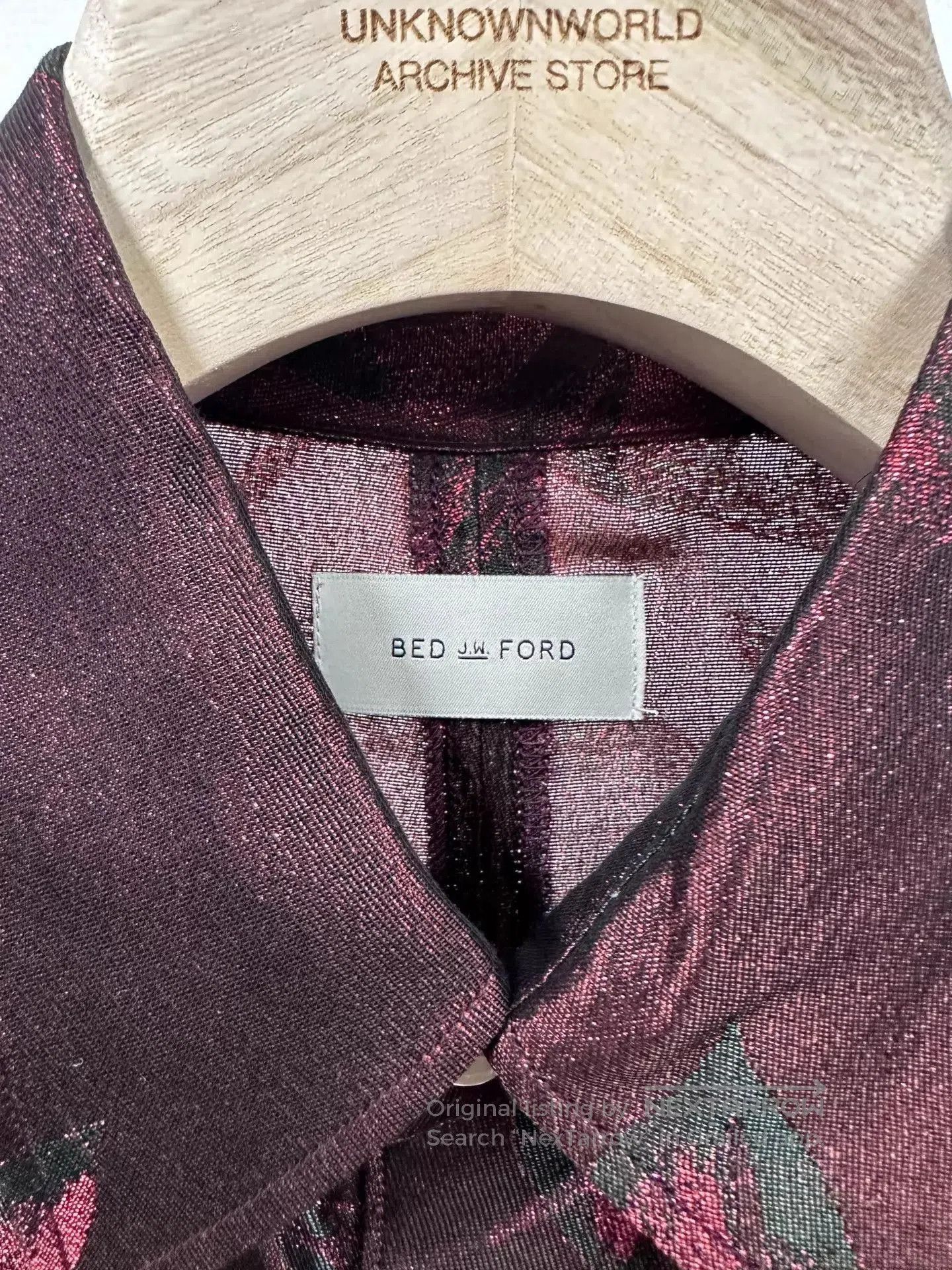 Bed j.w. Ford Red Leaf Print Short Sleeve Button-Up Shirt. Size US M / EU 48-50 / 2 - 7 Thumbnail