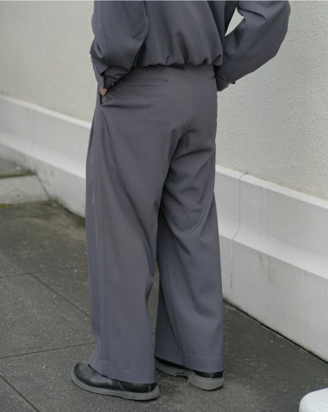 Markaware 2/60 Wool Garbadine Trousers (Baggy) M. Gray Size US 31 - 3 Thumbnail