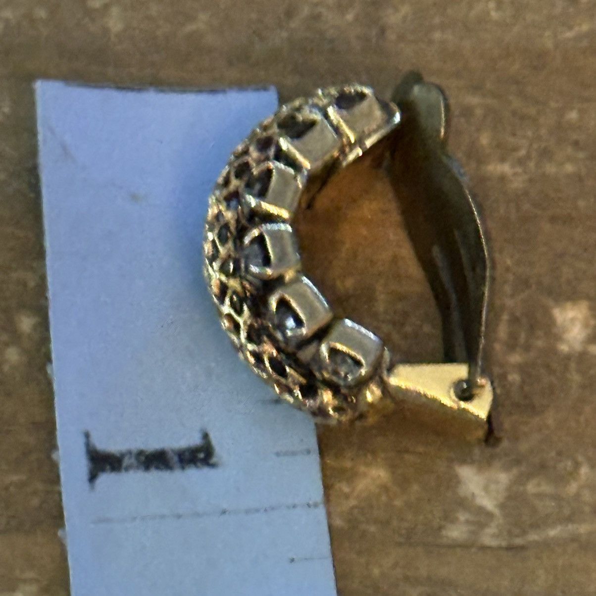 Vintage Vintage gold Austria crystal curved hoop clip on earrings Size ONE SIZE - 6 Thumbnail