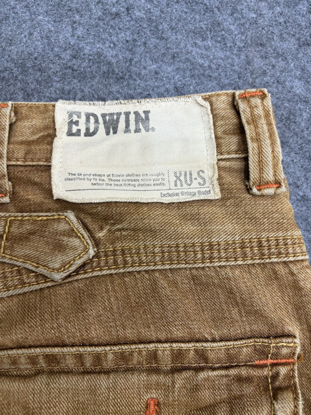 Edwin 💥Rare Colour💥Edwin 401XVS Rust Flare Cinch Back Denim F492 Size US 33 - 16 Thumbnail