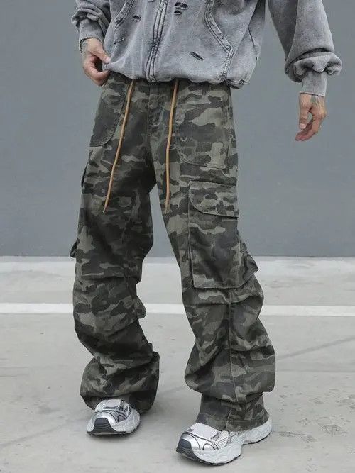 Designer × Japanese Brand × Vintage y2k baggy cargo hiphop Camo pants Size US 34 / EU 50 - 1 Thumbnail