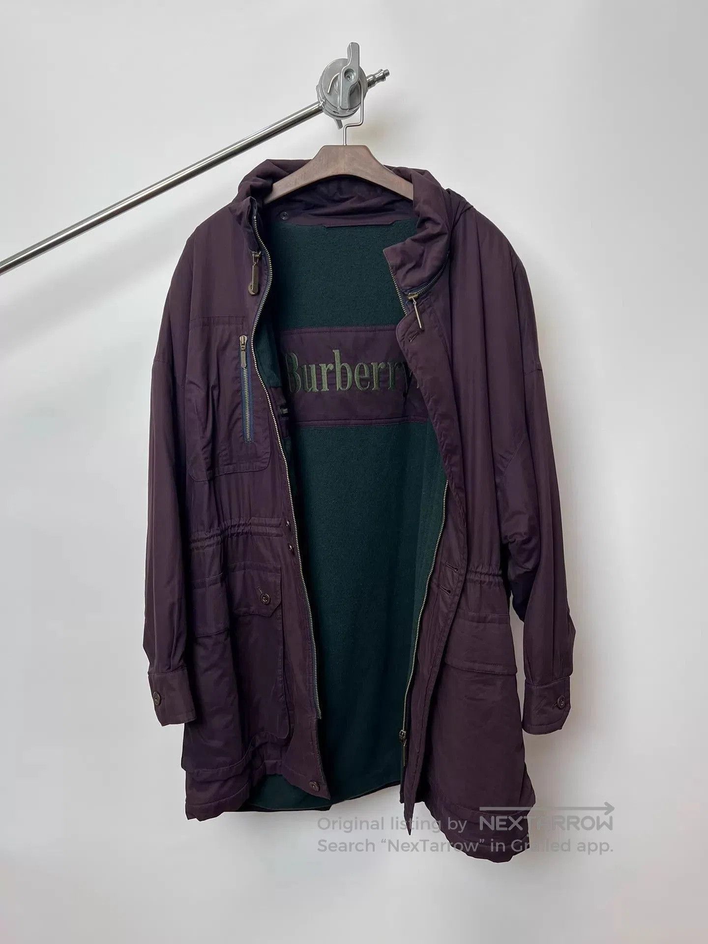 Burberry Purple XL Hooded Utility Jacket. Size US XL / EU 56 / 4 - 1 Thumbnail