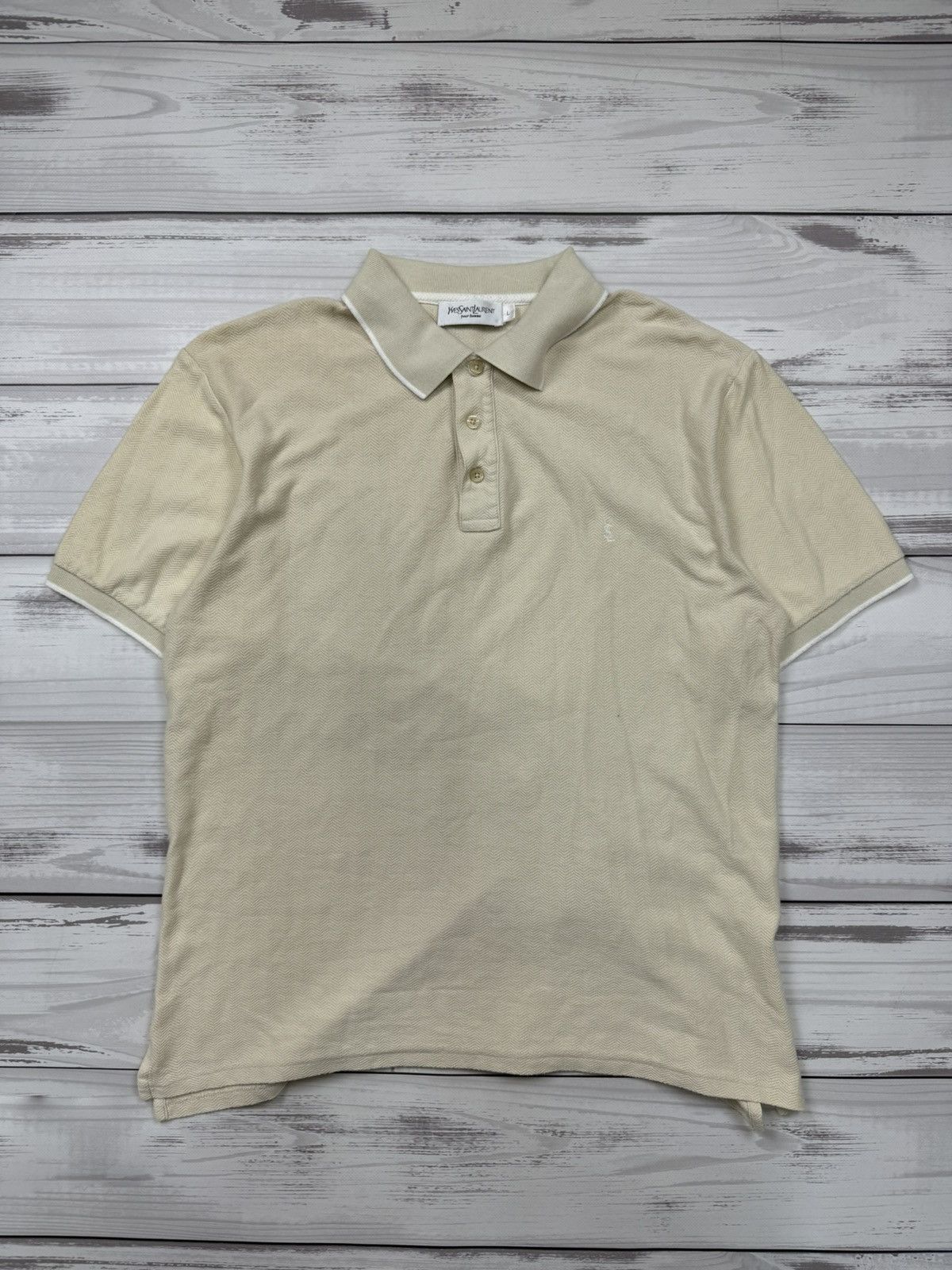 Yves Saint Laurent YSL Yves Saint Laurent Pour Homme Short Sleeve Polo Shirt Size US L / EU 52-54 / 3 - 1 Thumbnail