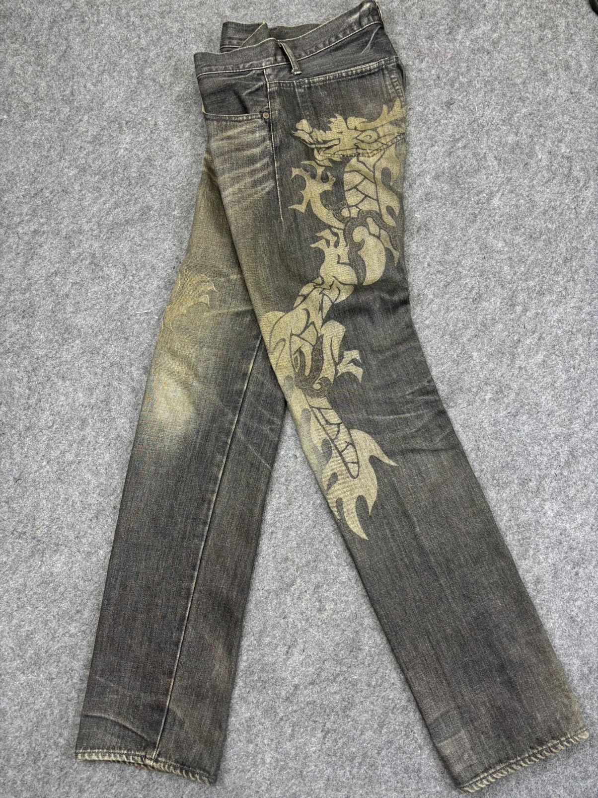 Japanese Brand 💥Artisanal💥Archival Marquis Twin Dragon Mural Denim F972 Size US 32 / EU 48 - 19 Thumbnail