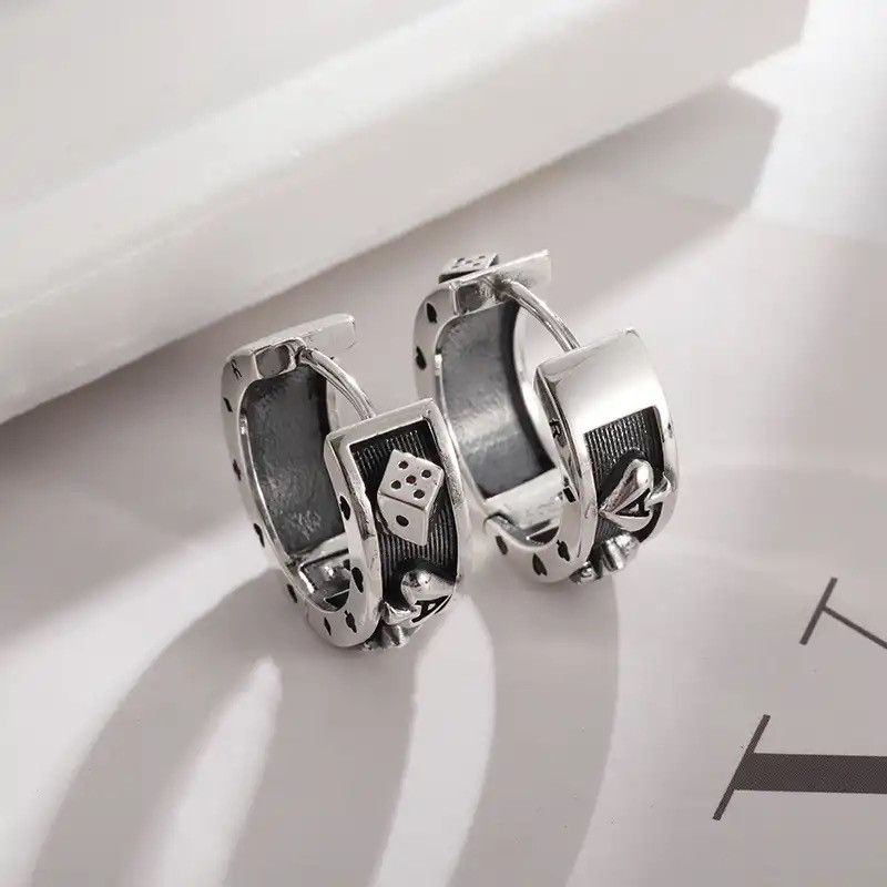 Jewelry × Vintage Vintage Gothic Skull Poker Ace of Spades Earrings Size ONE SIZE - 3 Thumbnail