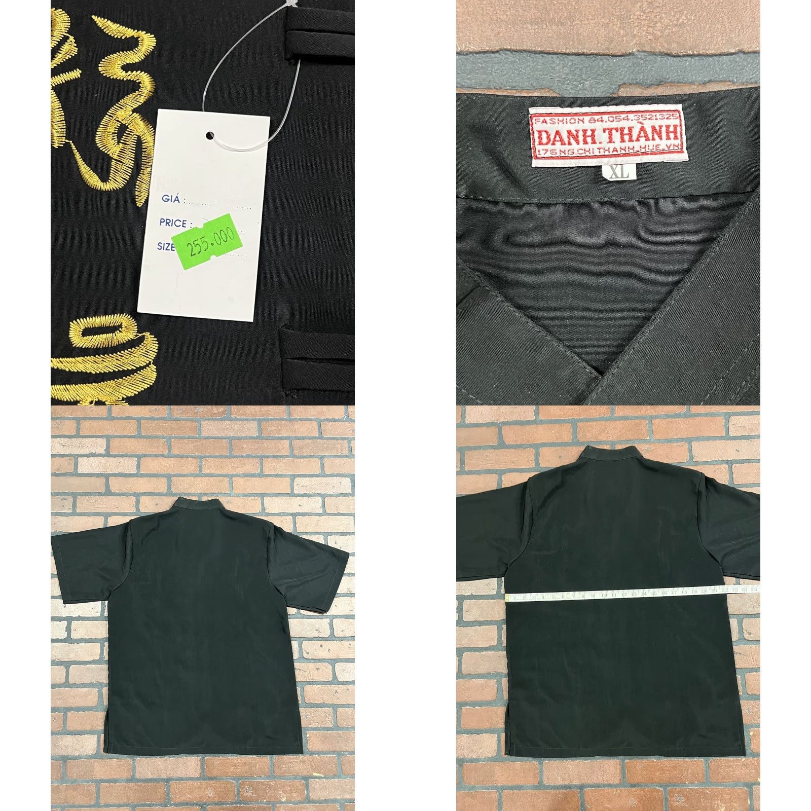 Vintage Danh Thanh Shirt Men’s XL Black Embroidered Dragon Silk NWT Size US XL / EU 56 / 4 - 8 Thumbnail