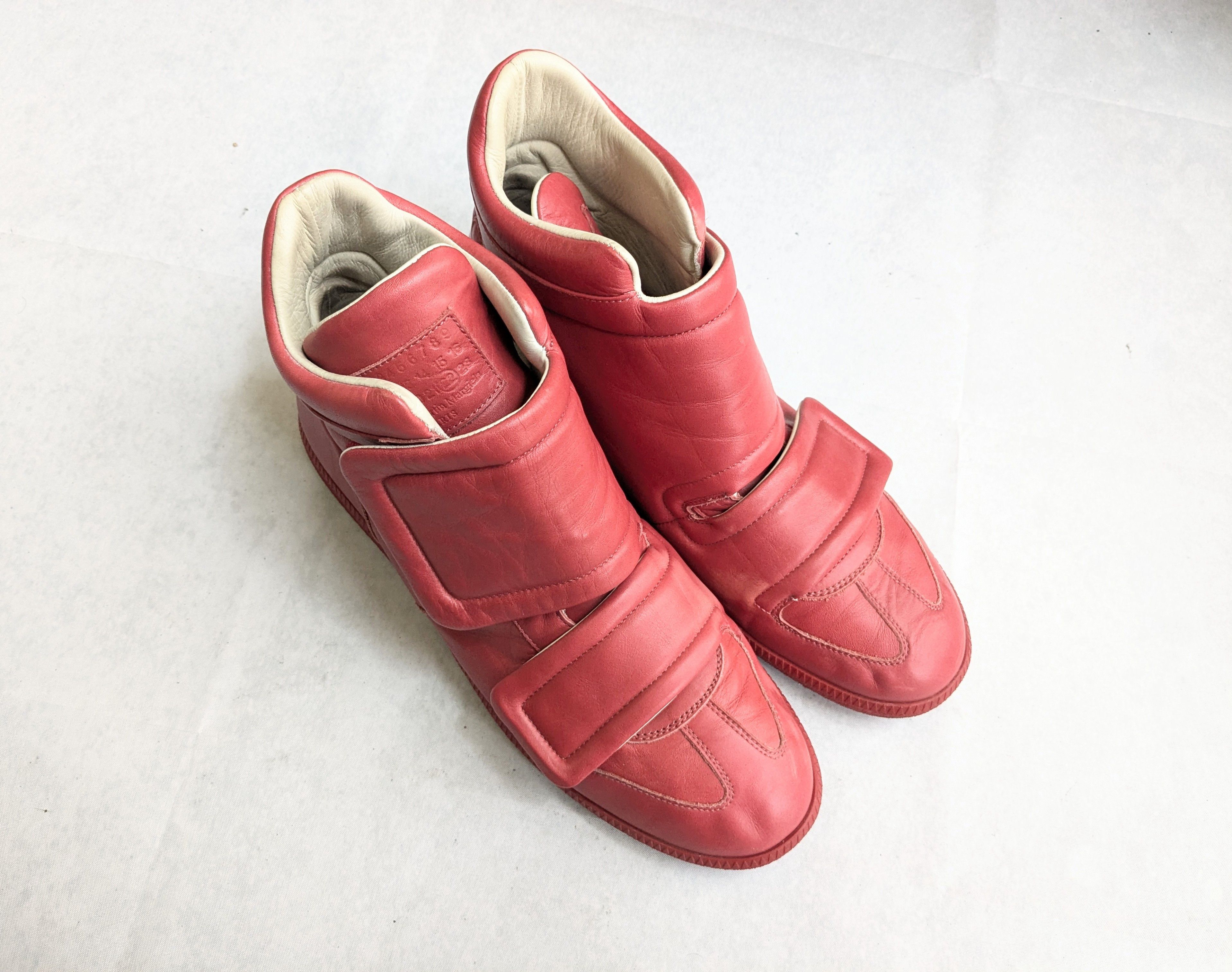 Maison Margiela Maison Margiela Clinic Sneakers Red 11 44 High Tops Leather Size US 11 / EU 44 - 4 Thumbnail