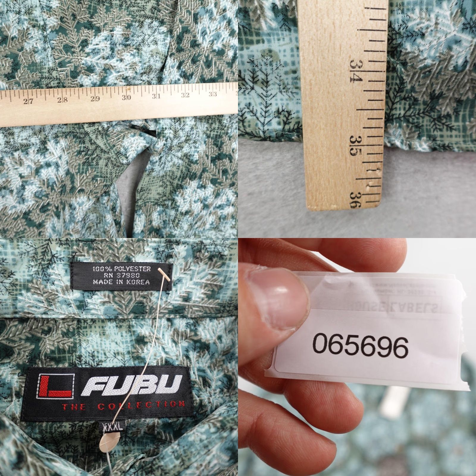 Fubu Vintage FUBU Shirt Mens 3XL Green The Collection Button Up Floral Deadstock NEW Size US XXL / EU 58 / 5 - 8 Thumbnail