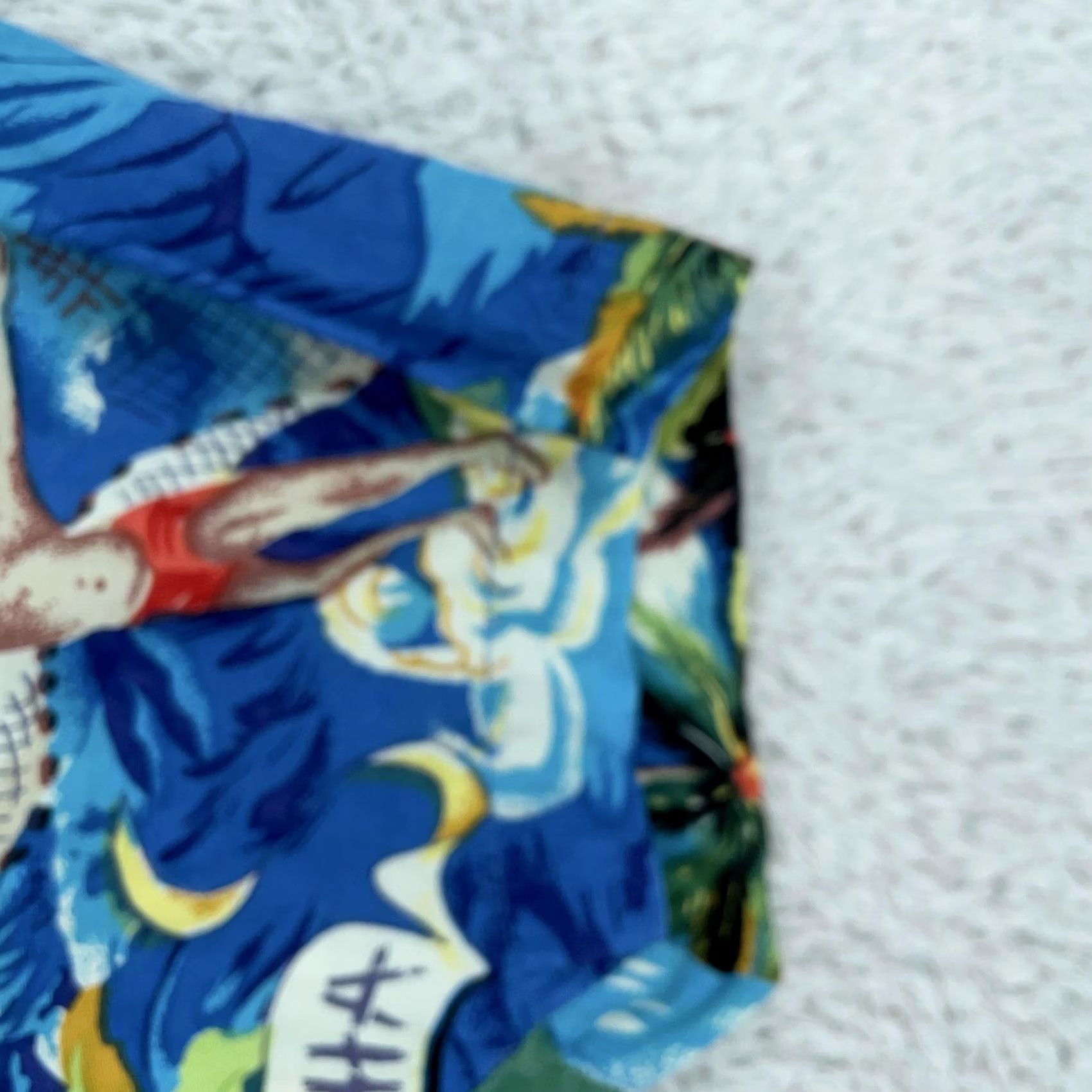 Vintage Khaki Safari Rayon Camp Hawaiian Shirt Mens M Blue Aloha Hula Collared Button Up Shirt Size US M / EU 48-50 / 2 - 3 Thumbnail